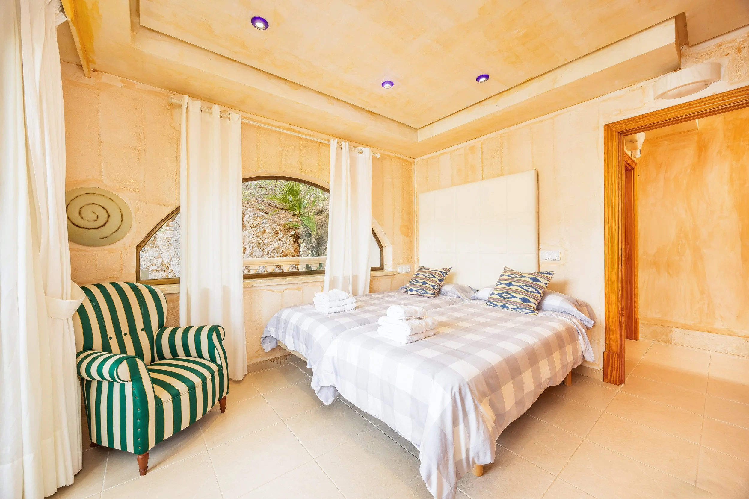 Luxury interior of Villa Cala Llamp Mallorca with modern design, natural light and sea views real estate photography
