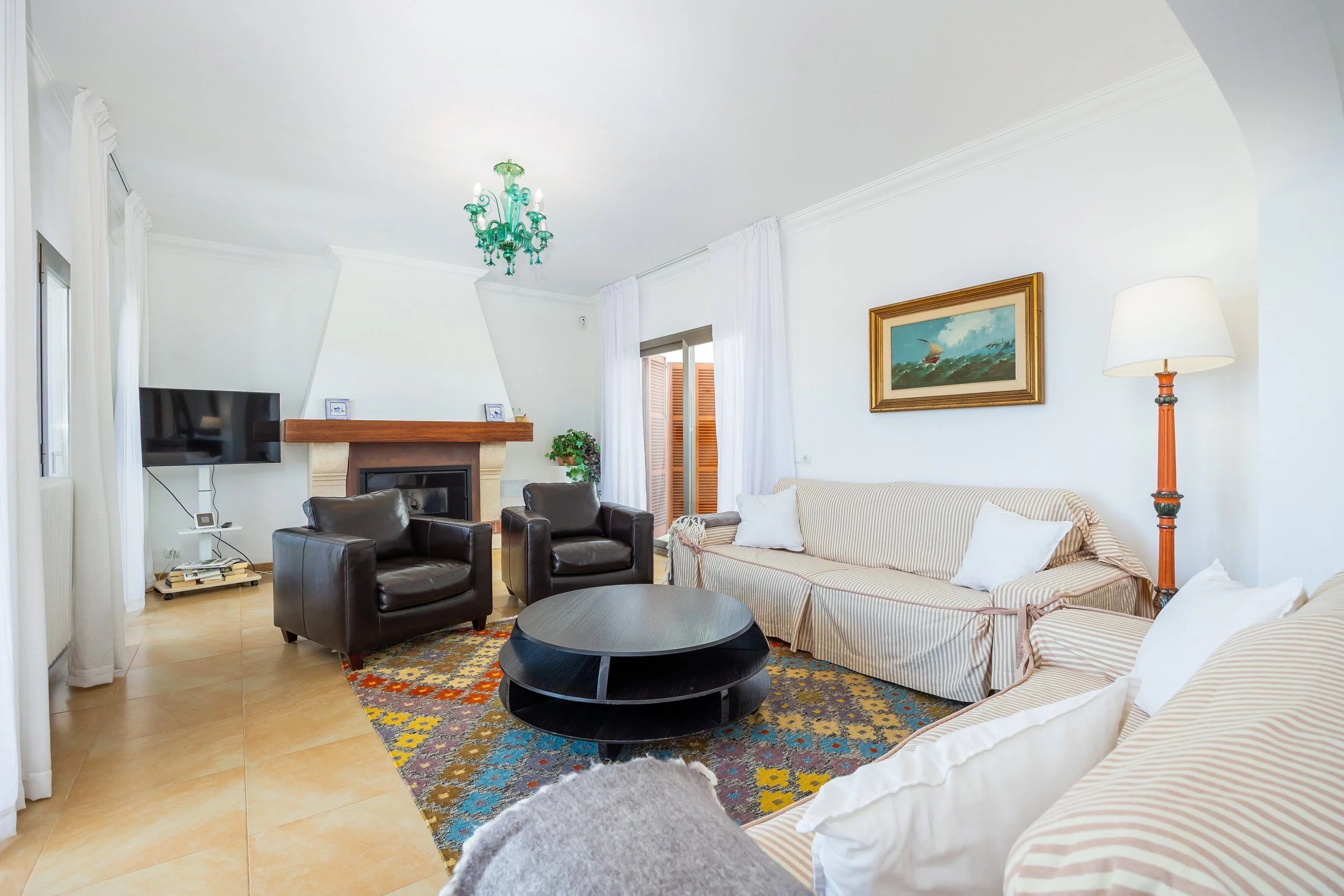 Coastal interior of Can Fernando Es Pontàs Mallorca with panoramic sea views and natural light real estate photography
