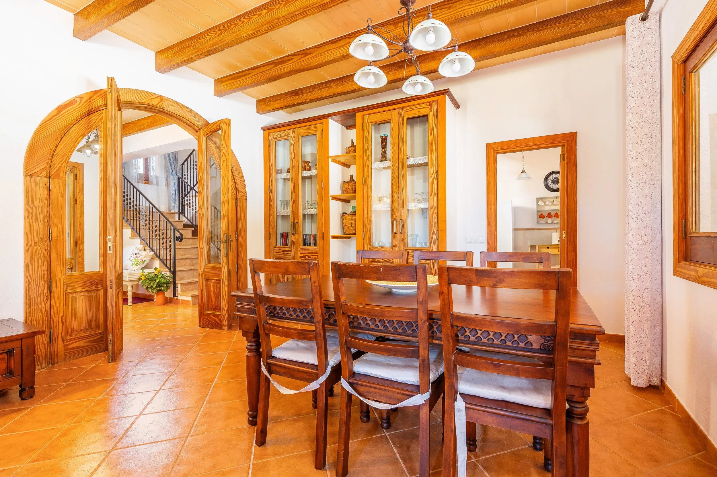Traditional Mallorcan interior at Can Churi with rustic details and natural light real estate photography
