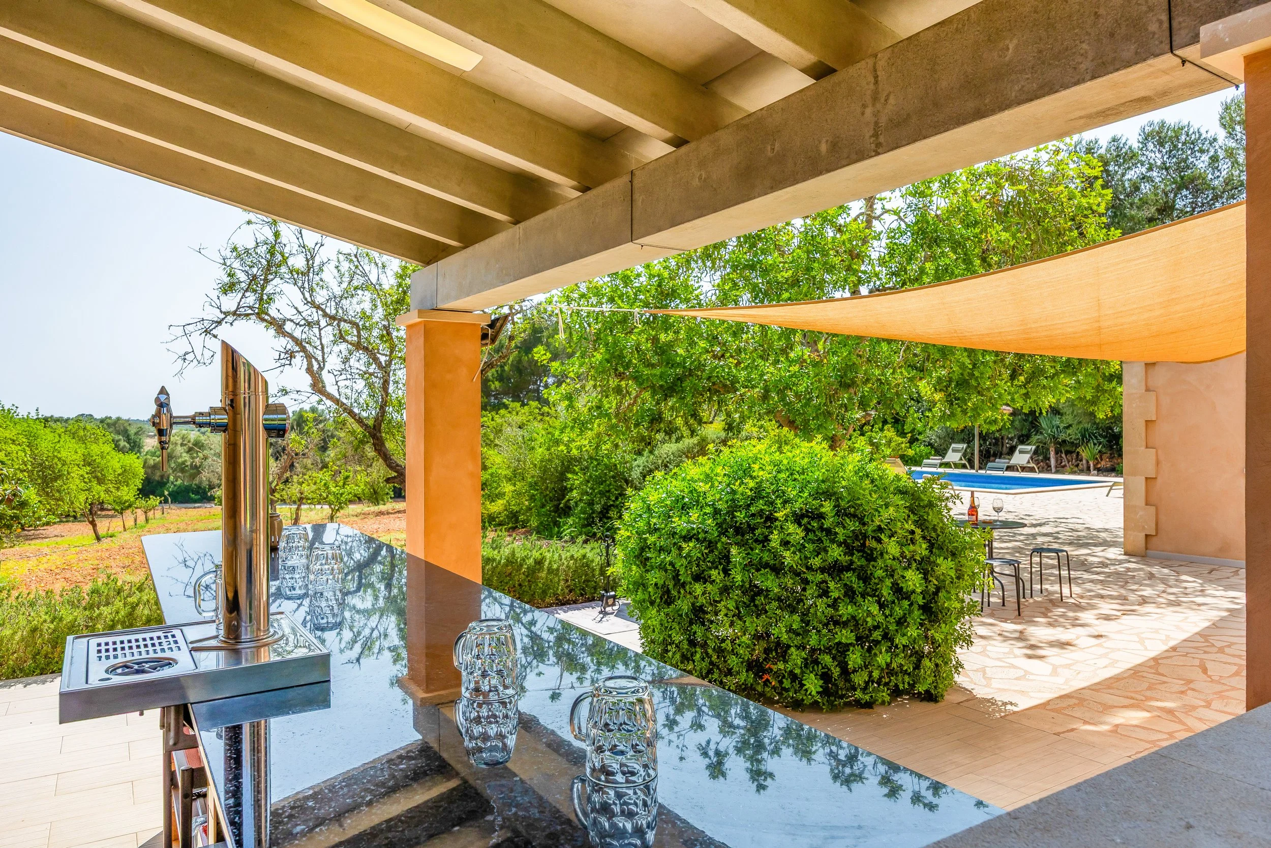 Rural house near Campos Mallorca with private pool, large plot and natural surroundings real estate photography