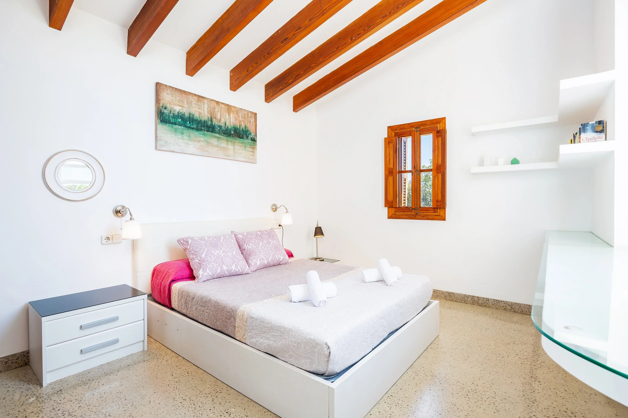 Mallorcan house interior near Artà with rustic architecture and natural light real estate photography