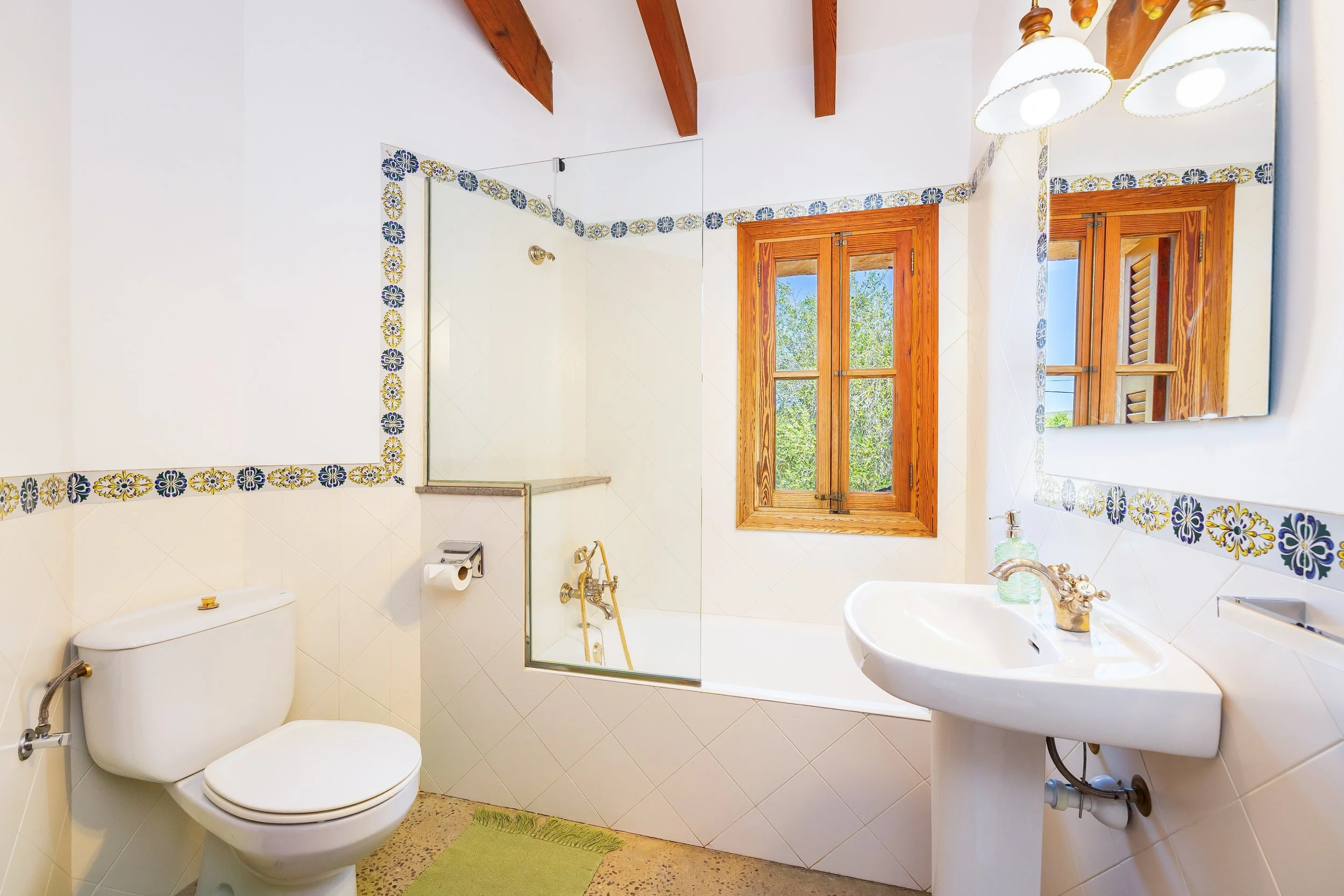Mallorcan house interior near Artà with rustic architecture and natural light real estate photography