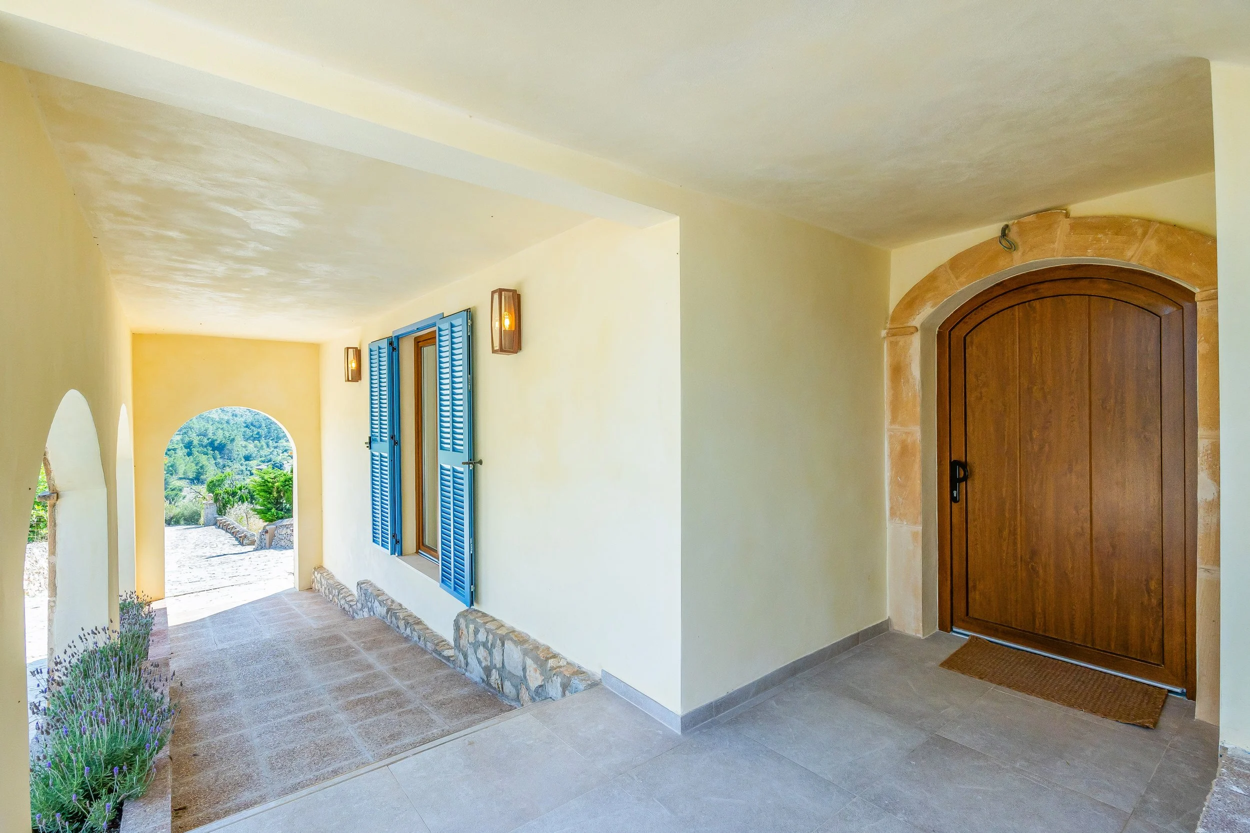 Can Gomez Mallorca renovated countryside interior with natural light and modern rustic style real estate photography
