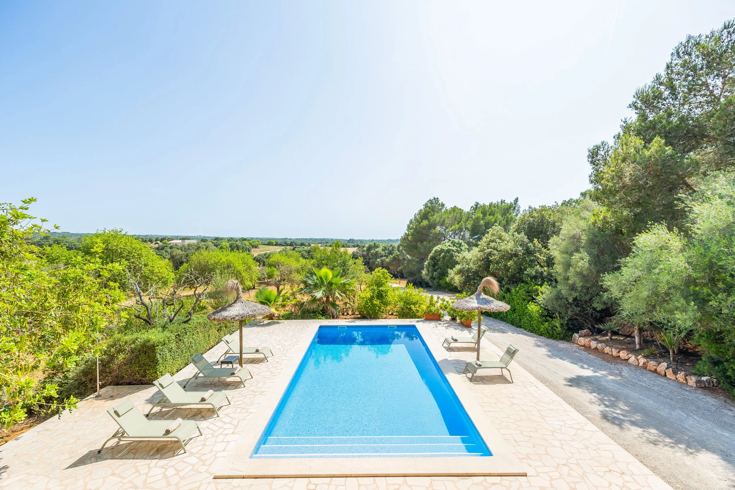 Rural house near Campos Mallorca with private pool, large plot and natural surroundings real estate photography