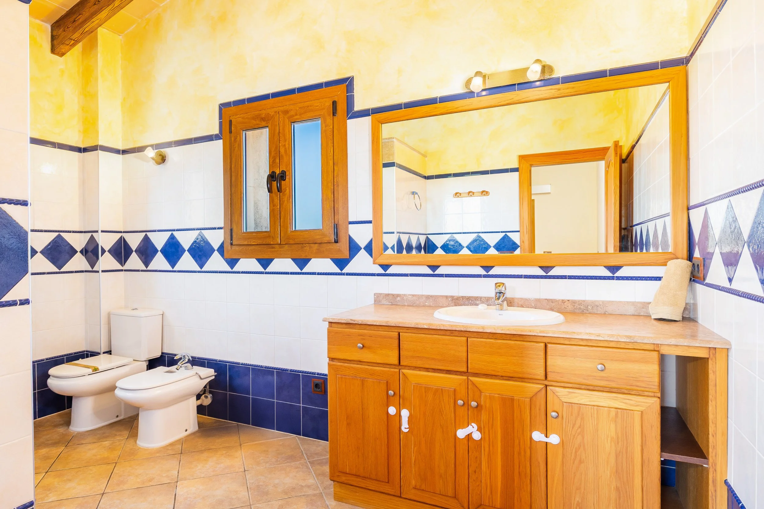 Rural house interior near Ses Salines Mallorca with natural light and Mediterranean style real estate photography