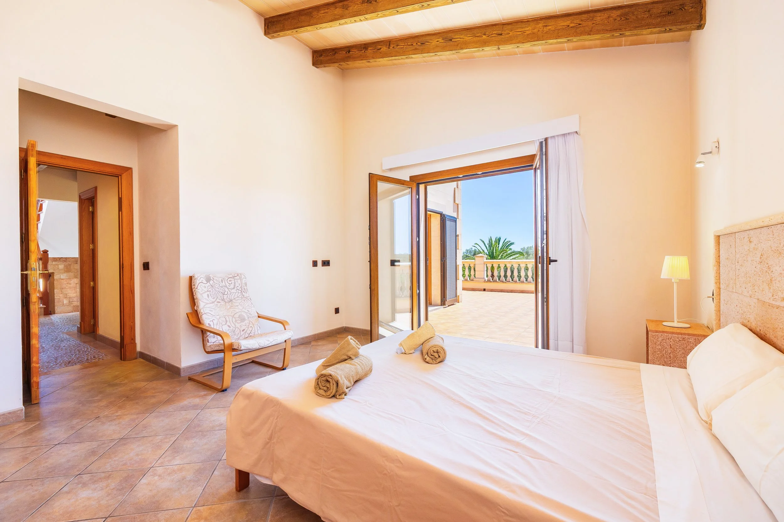 Rural house interior near Ses Salines Mallorca with natural light and Mediterranean style real estate photography