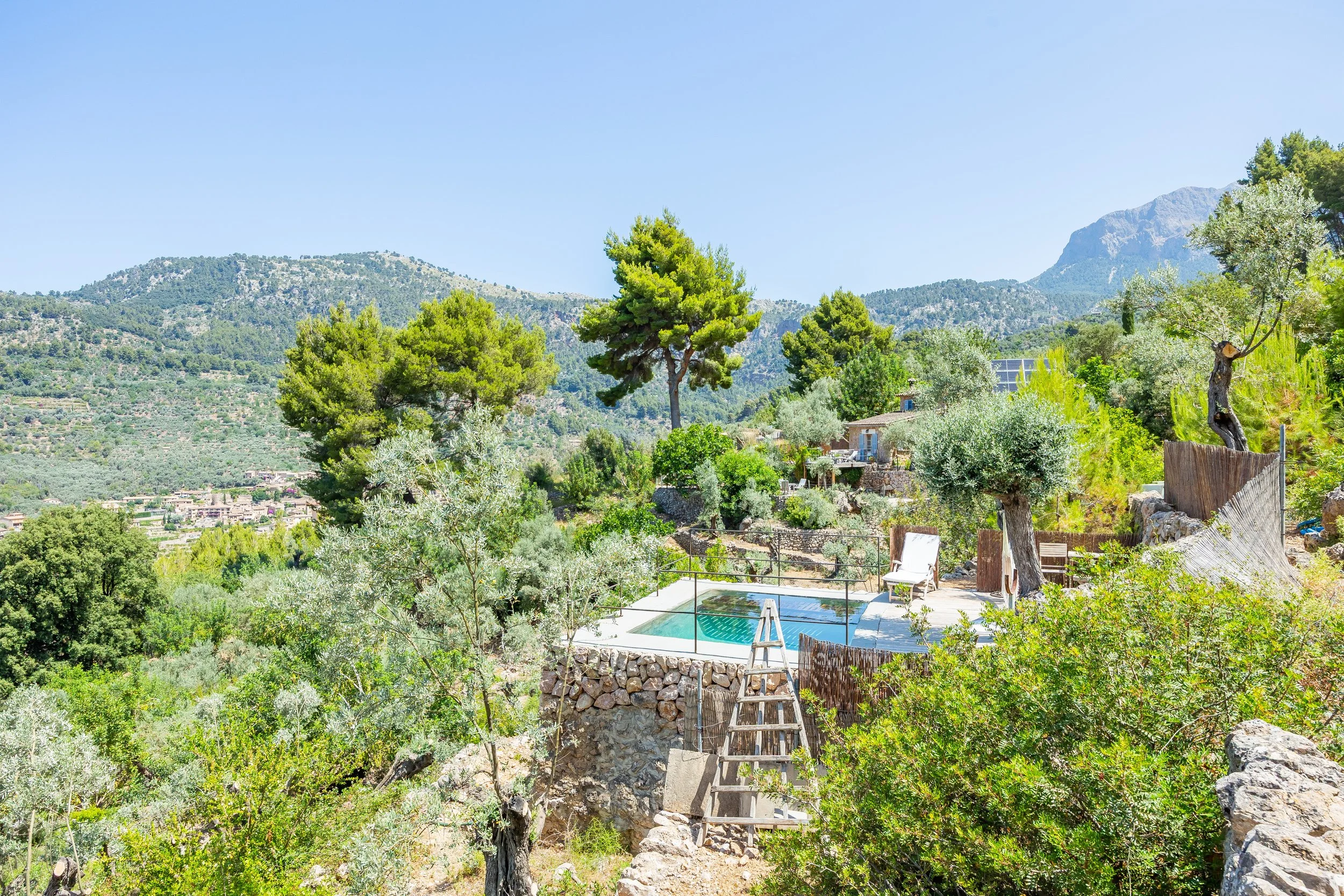 Renovated mountain house near Sóller Mallorca with panoramic views over Sóller valley real estate photography