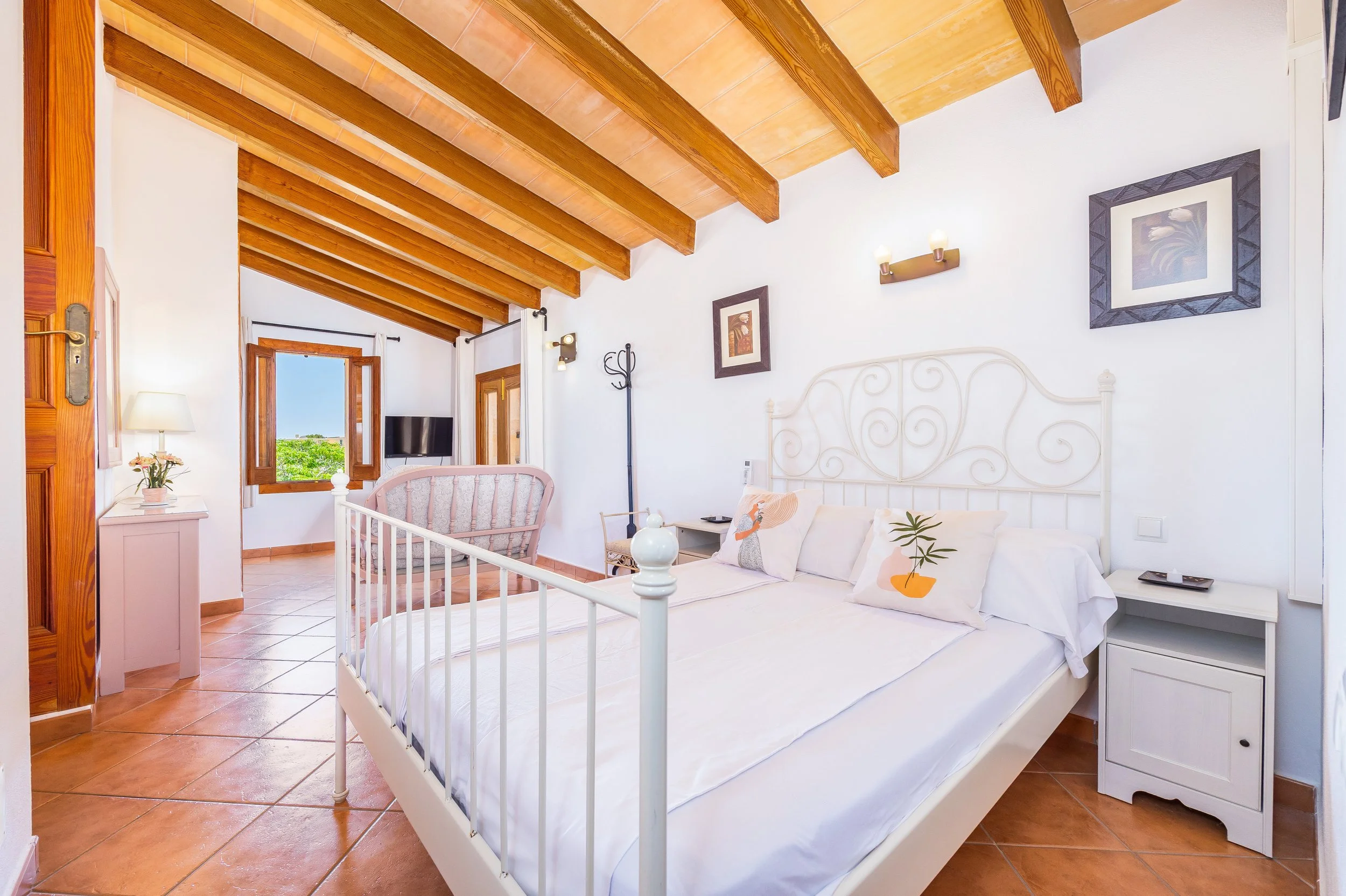 Traditional Mallorcan interior at Can Churi with rustic details and natural light real estate photography