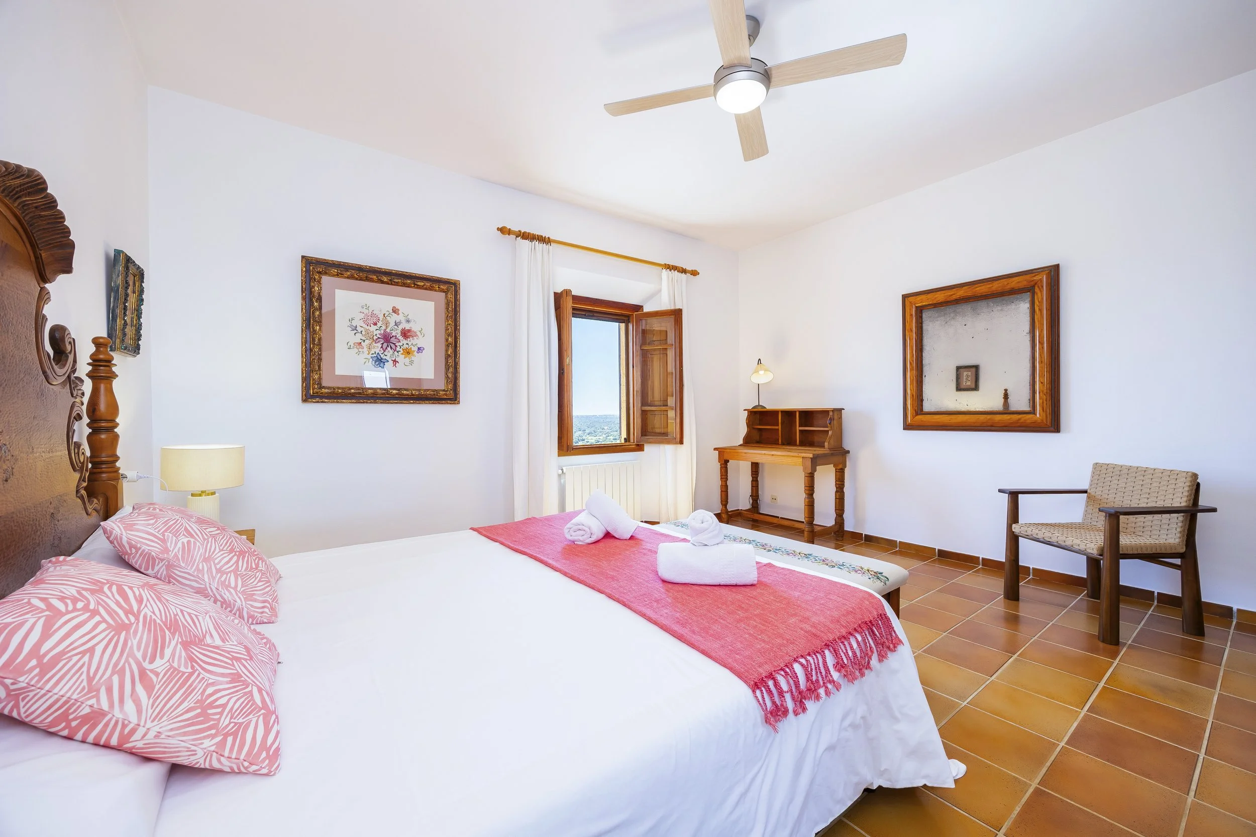 Son Galta Mallorca interior with natural light and sea views over Cala Millor real estate photography