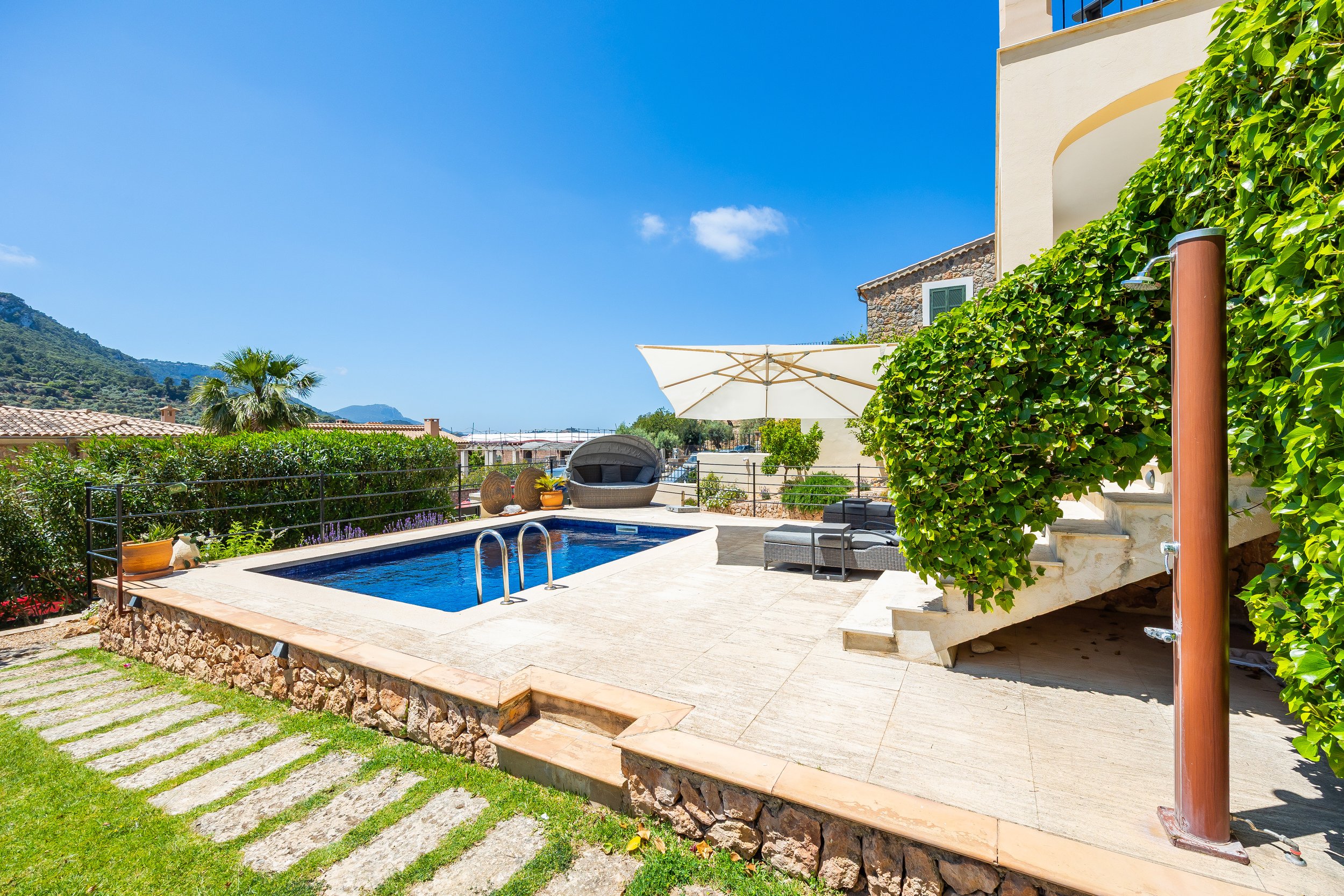Sa Papaiona Mallorca traditional finca exterior with countryside views real estate photography