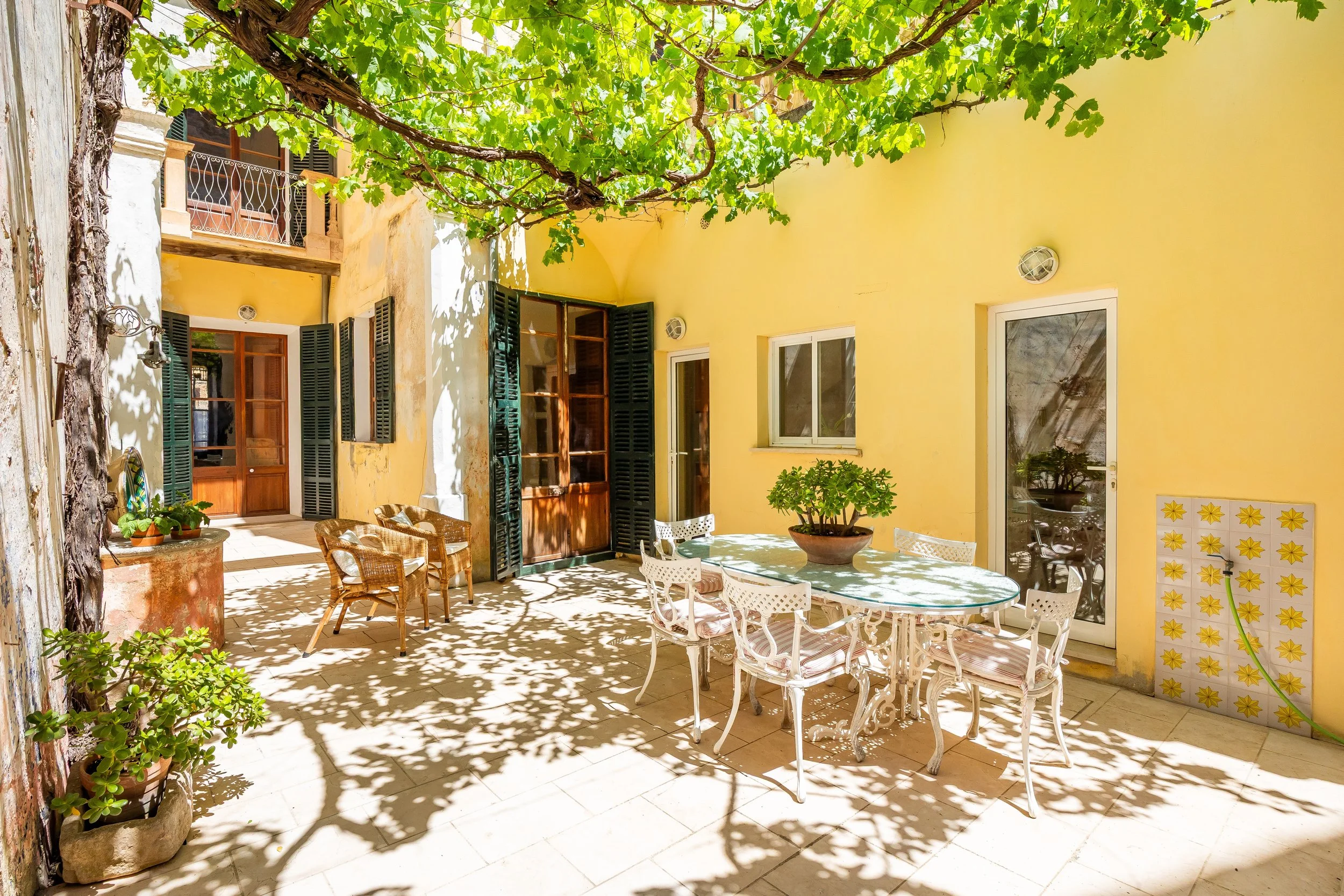 Historic house in Felanitx Mallorca with views of the church real estate photography