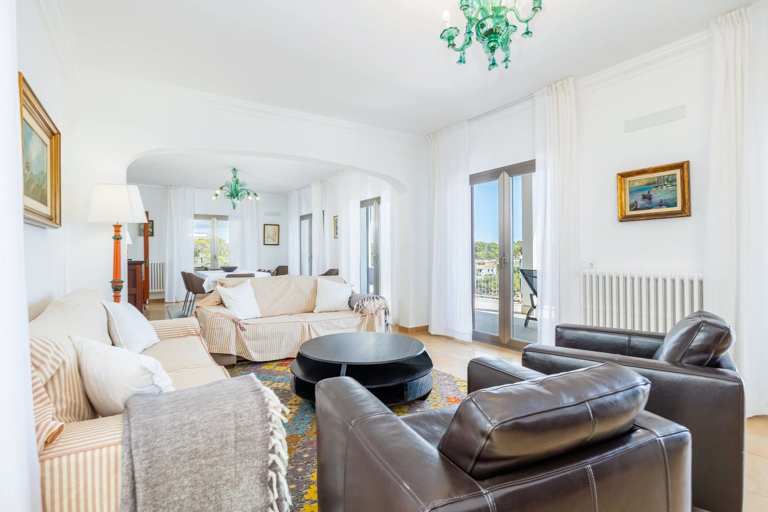 Coastal interior of Can Fernando Es Pontàs Mallorca with panoramic sea views and natural light real estate photography