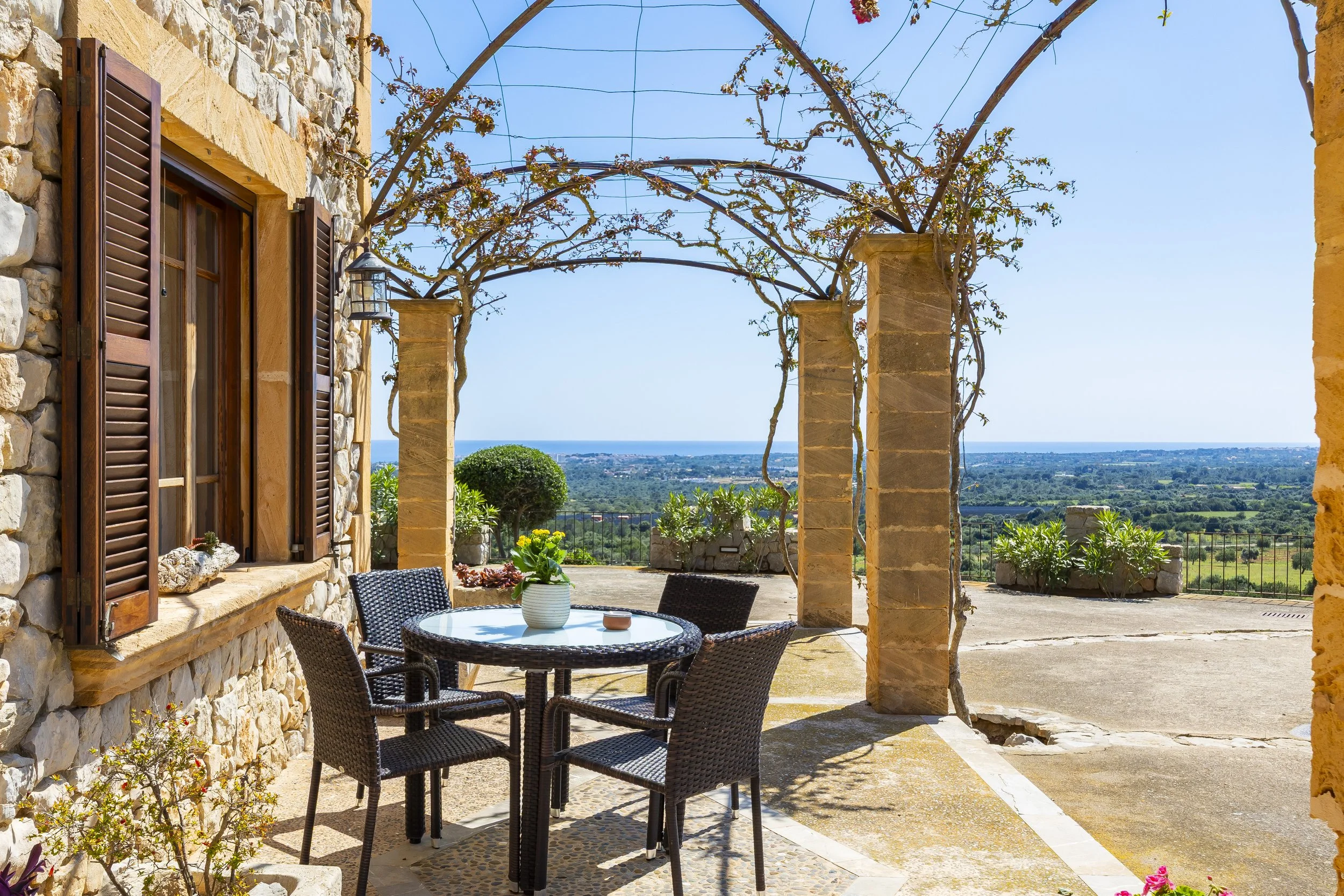 Son Galta Mallorca property with swimming pool and panoramic views over Cala Millor real estate photography