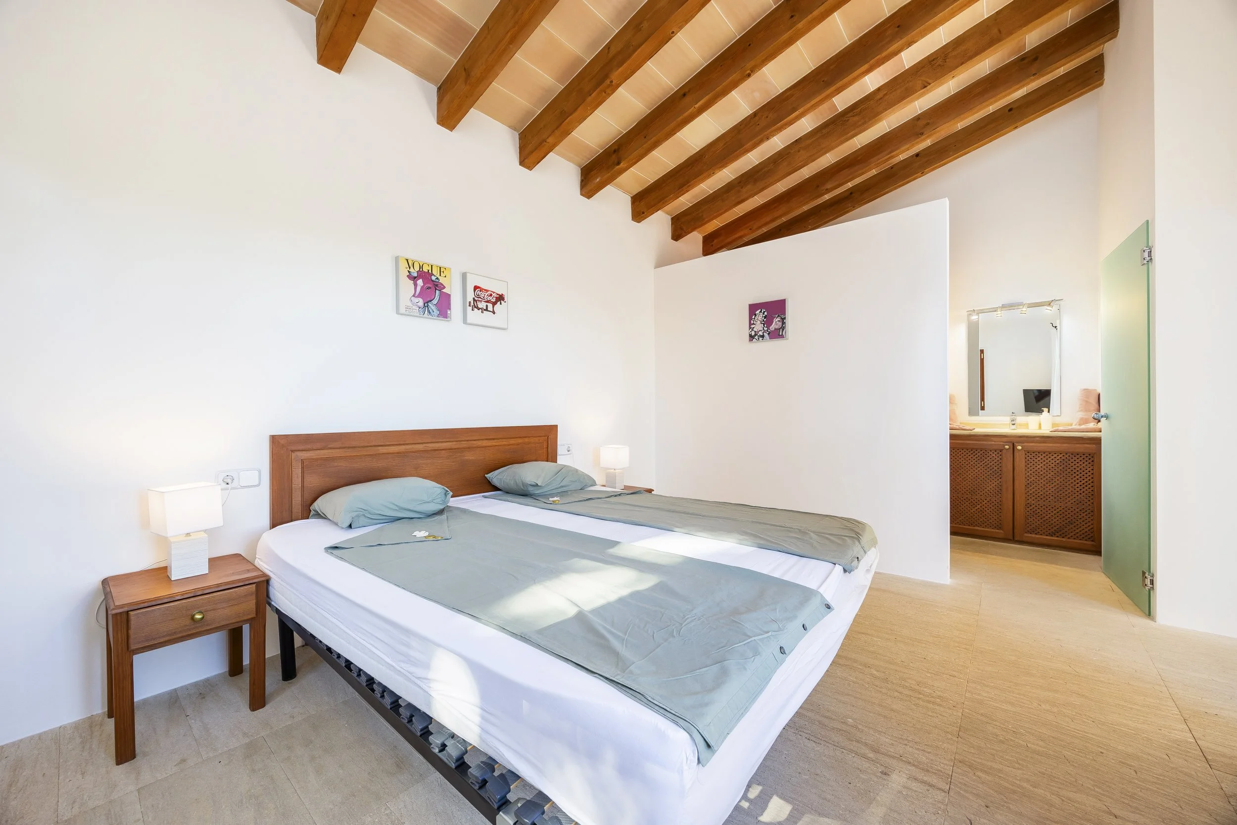 Traditional finca interior near Sant Llorenç Mallorca with rustic architecture and natural light real estate photography