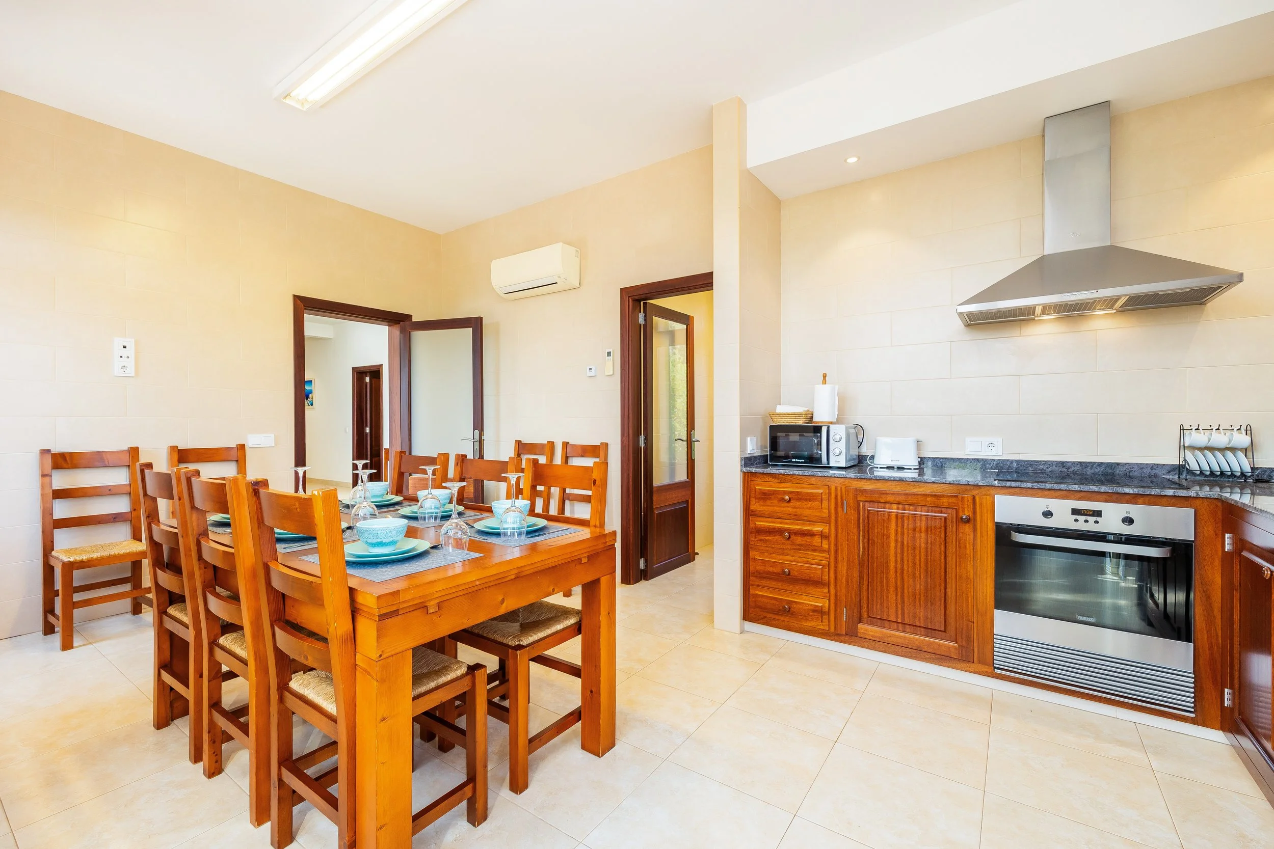Rural house interior near Campos Mallorca with natural light and traditional Mediterranean style real estate photography