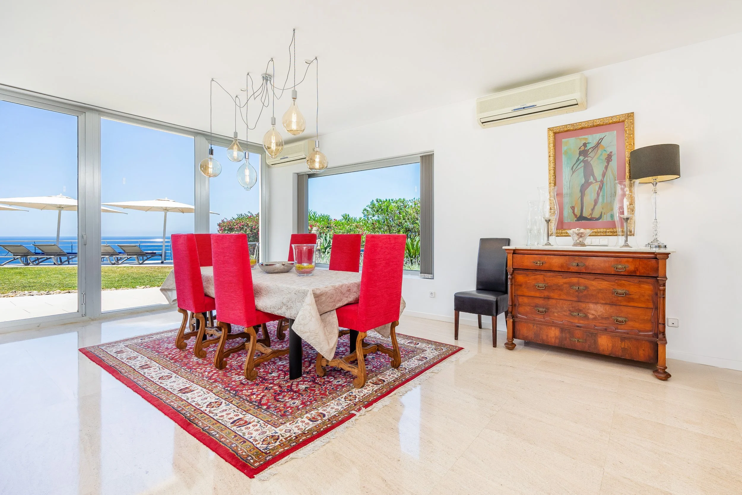 uxury living room interior real estate photography in Mallorca with natural light
