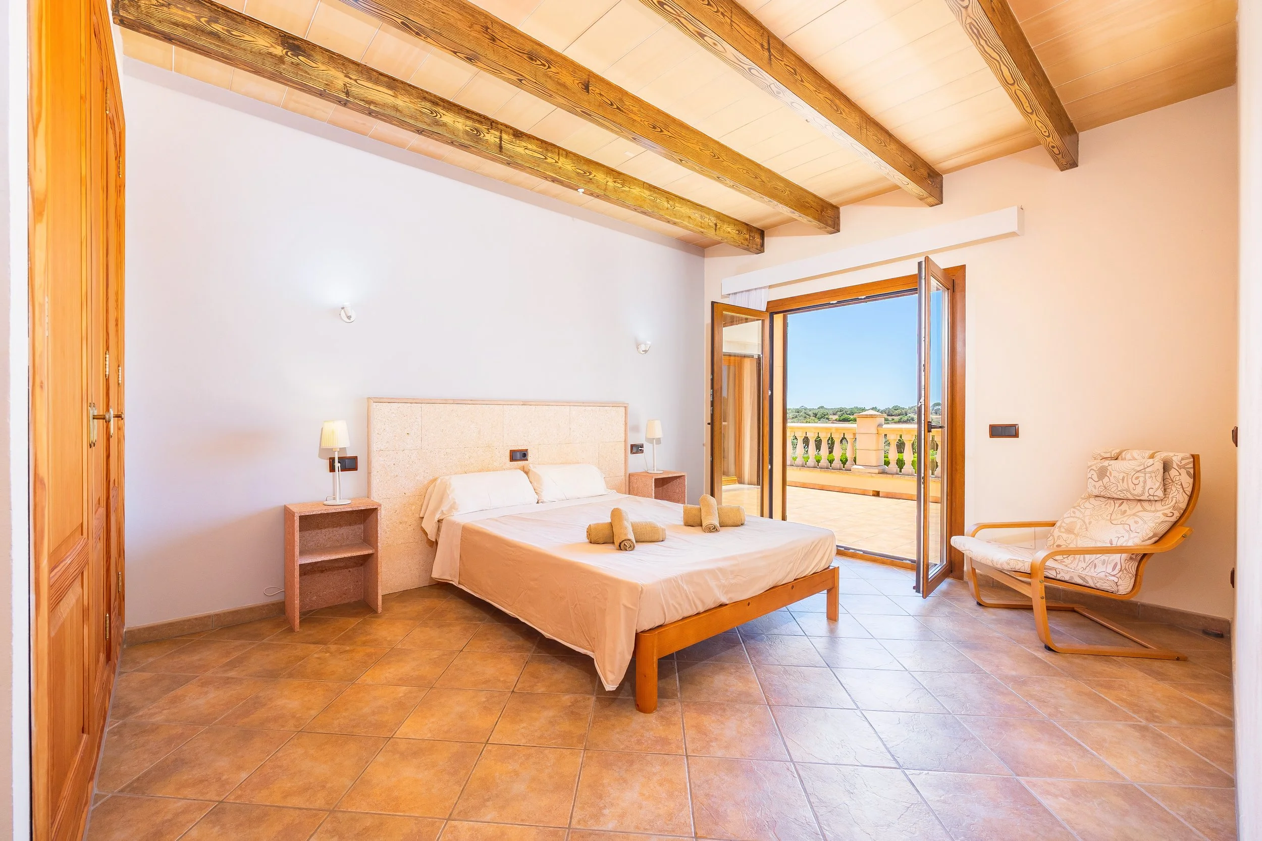 Rural house interior near Ses Salines Mallorca with natural light and Mediterranean style real estate photography