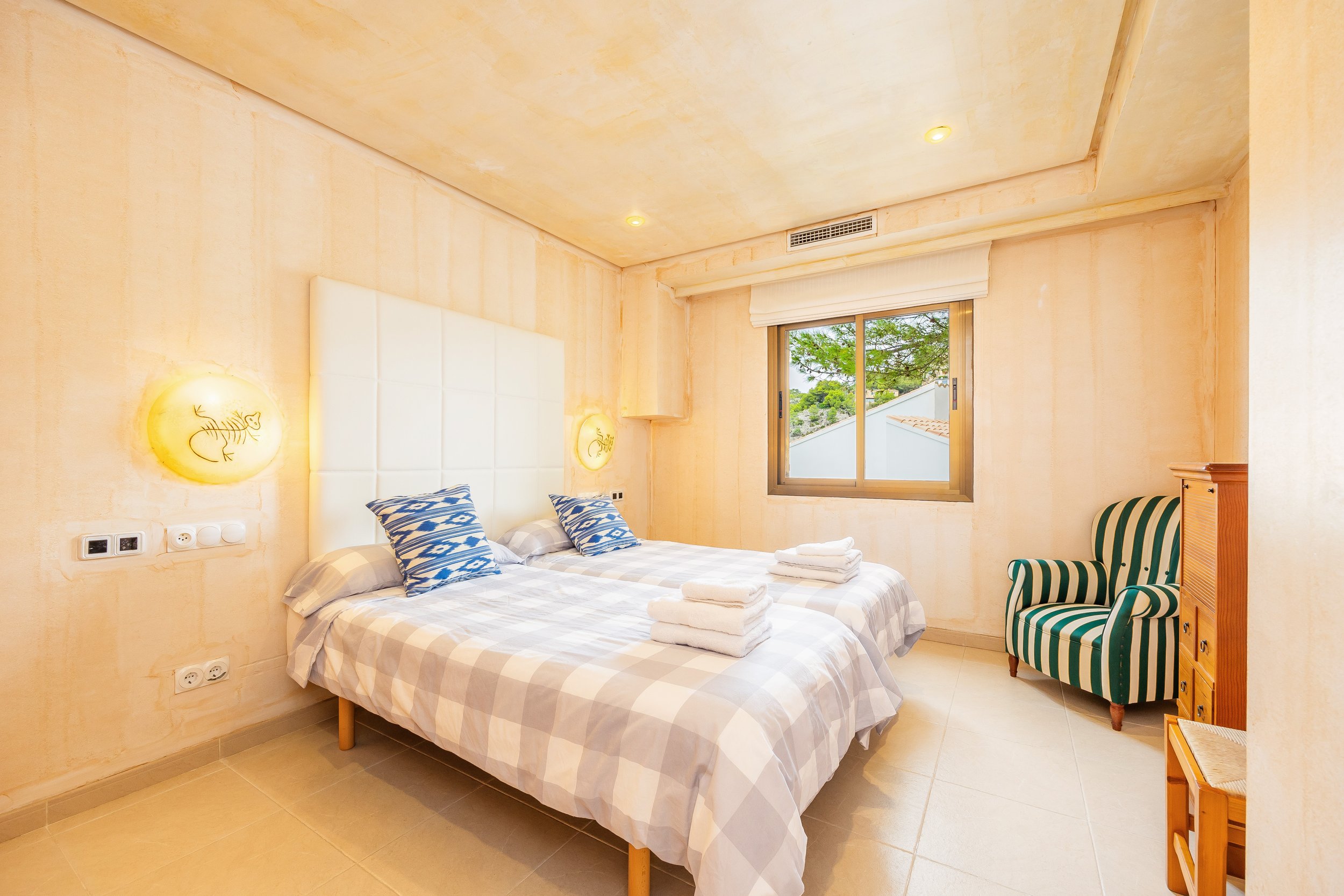 Luxury interior of Villa Cala Llamp Mallorca with modern design, natural light and sea views real estate photography
