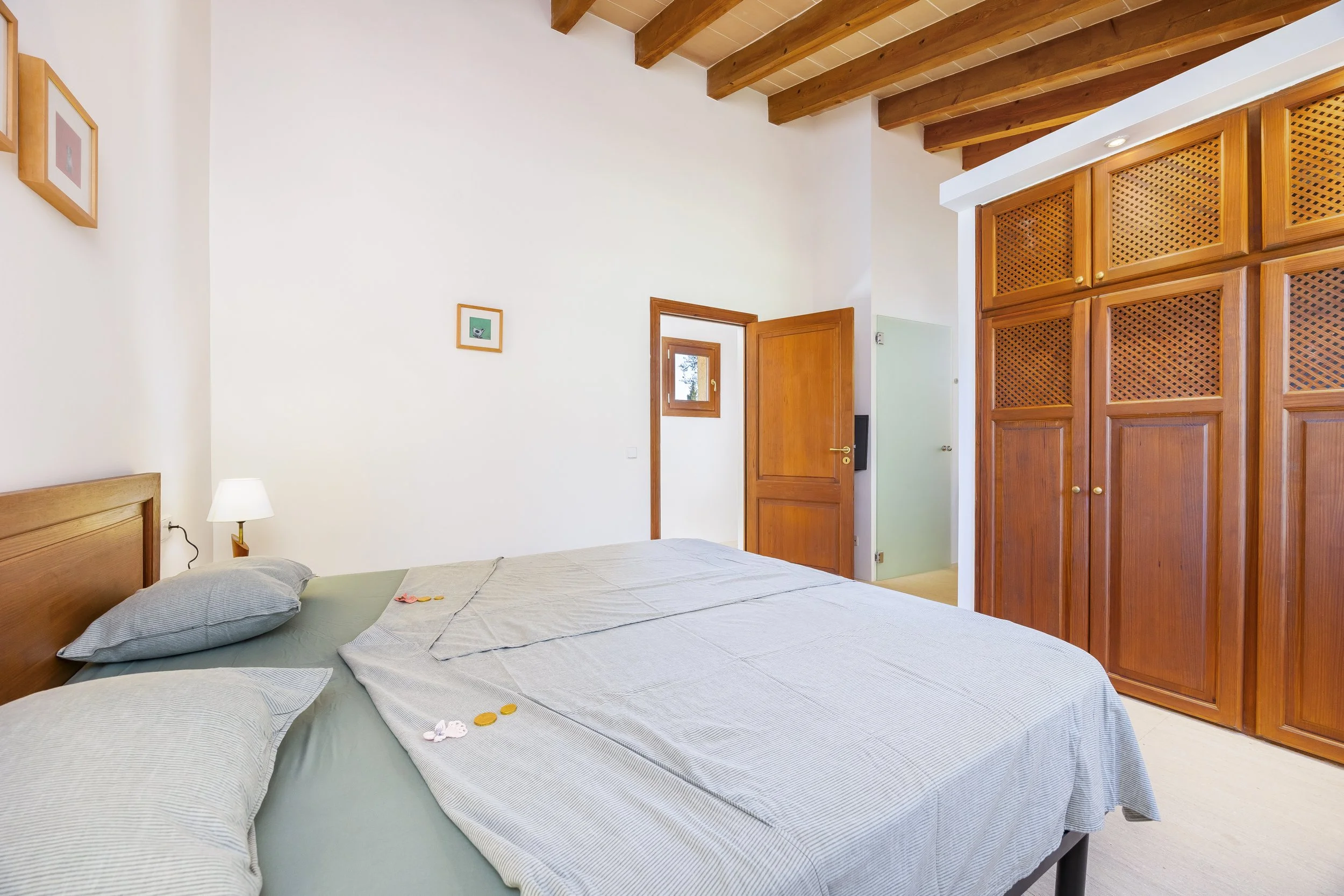 Traditional finca interior near Sant Llorenç Mallorca with rustic architecture and natural light real estate photography
