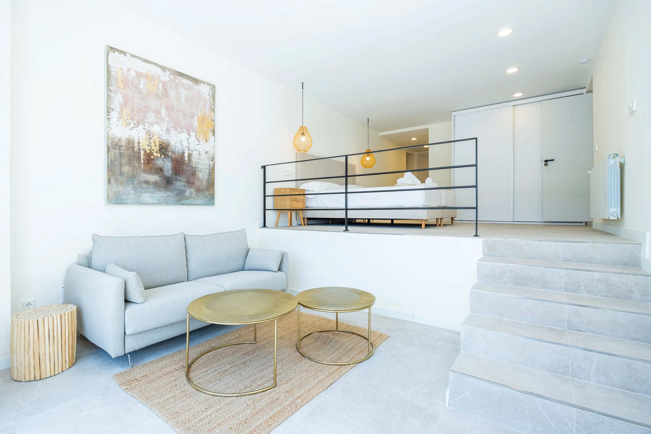 Can Gomez Mallorca renovated countryside interior with natural light and modern rustic style real estate photography
