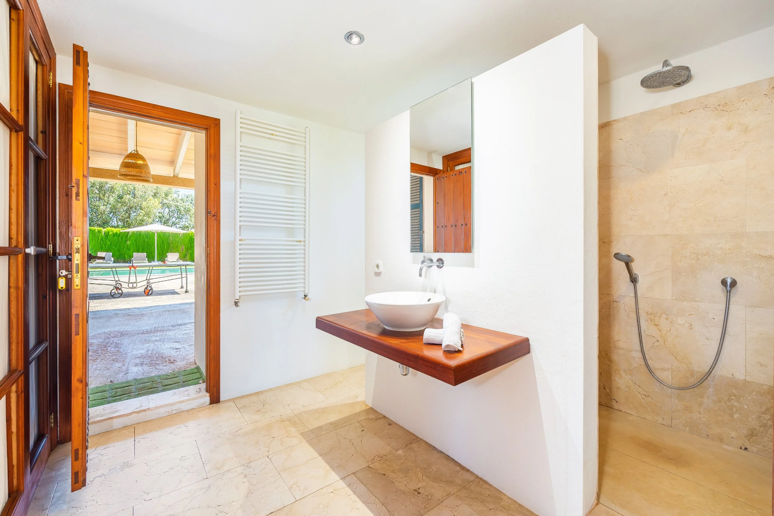 Rural house interior with natural light and traditional Mediterranean style real estate photography in Mallorca