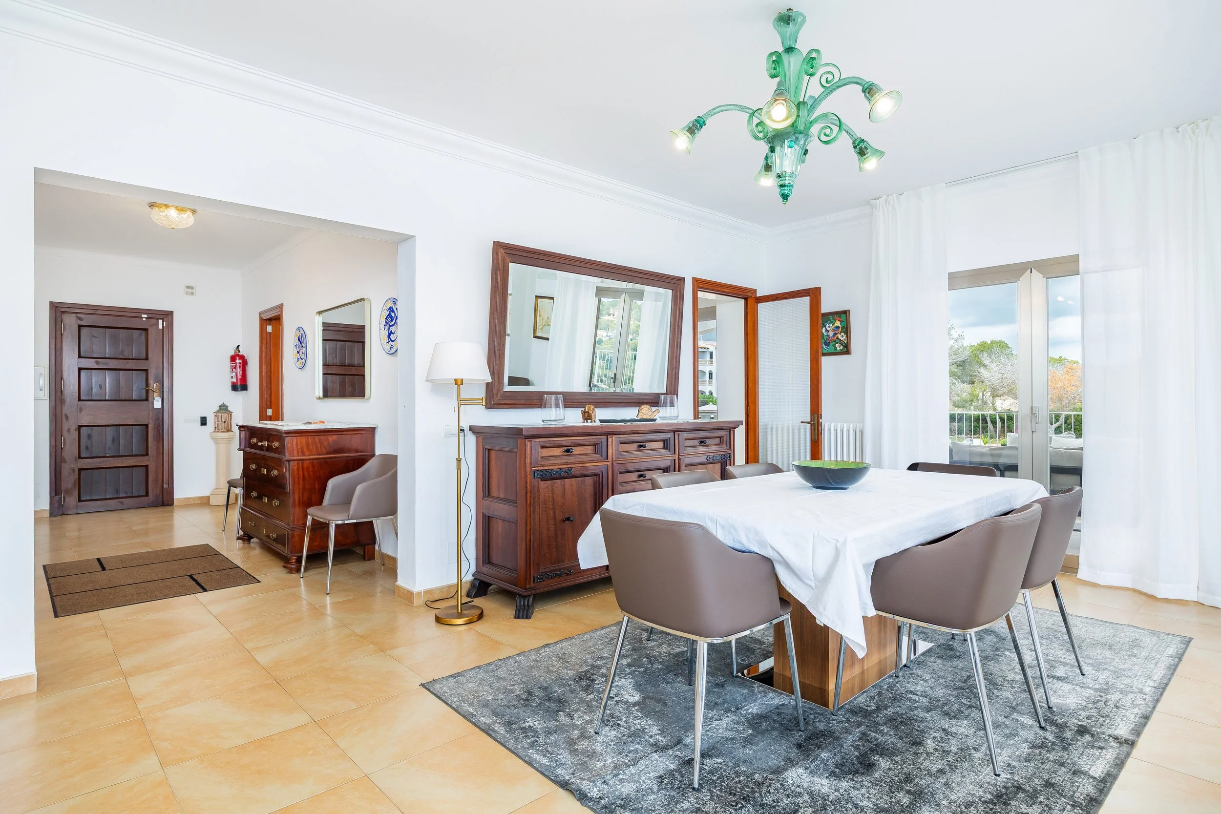 Coastal interior of Can Fernando Es Pontàs Mallorca with panoramic sea views and natural light real estate photography