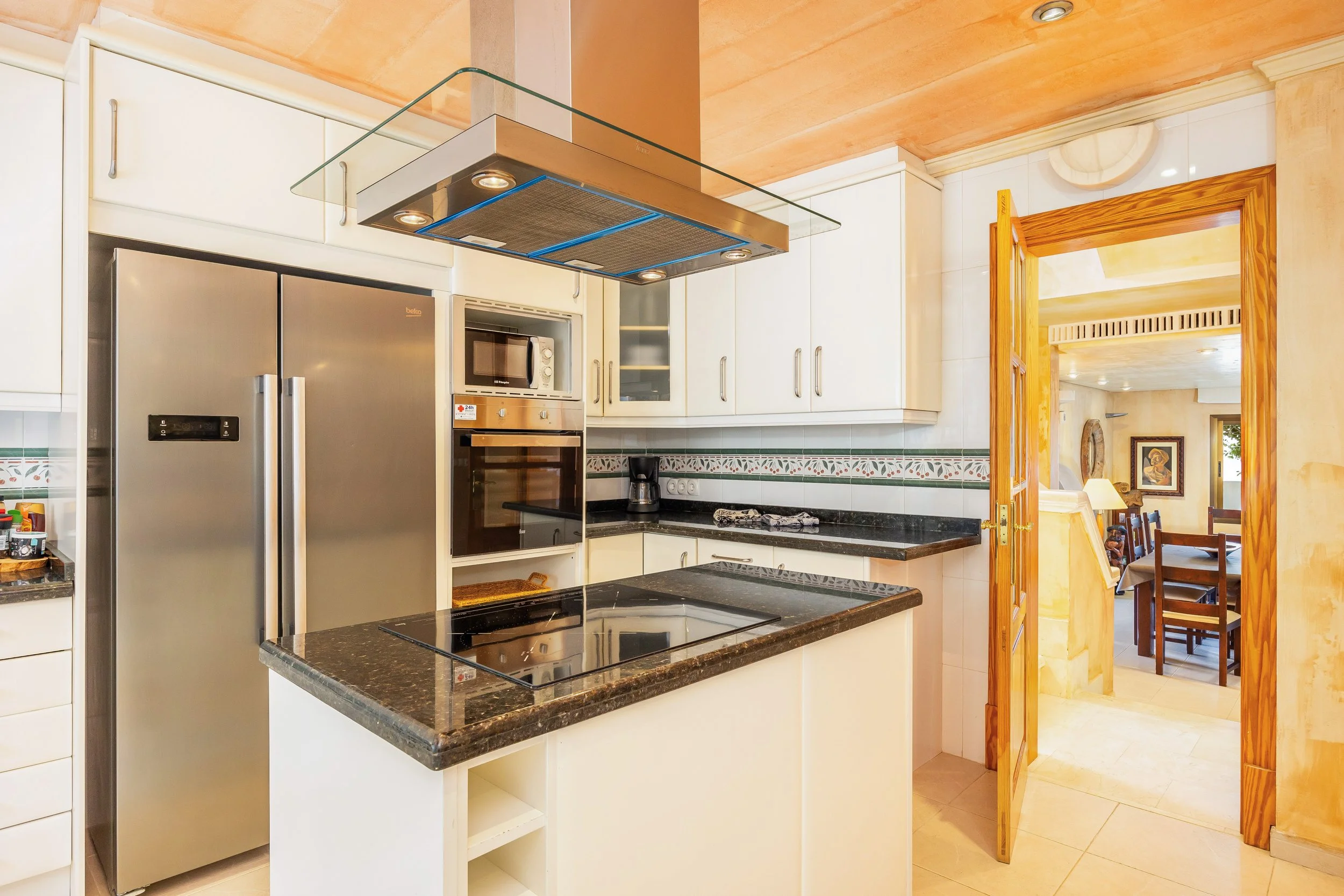 Luxury interior of Villa Cala Llamp Mallorca with modern design, natural light and sea views real estate photography