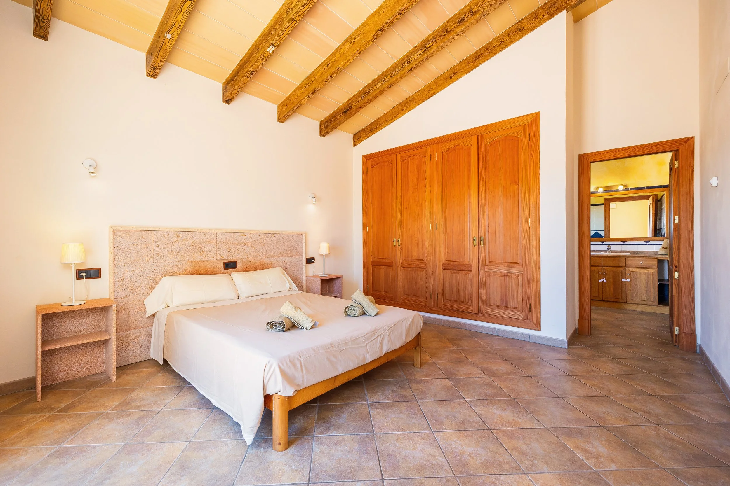 Rural house interior near Ses Salines Mallorca with natural light and Mediterranean style real estate photography
