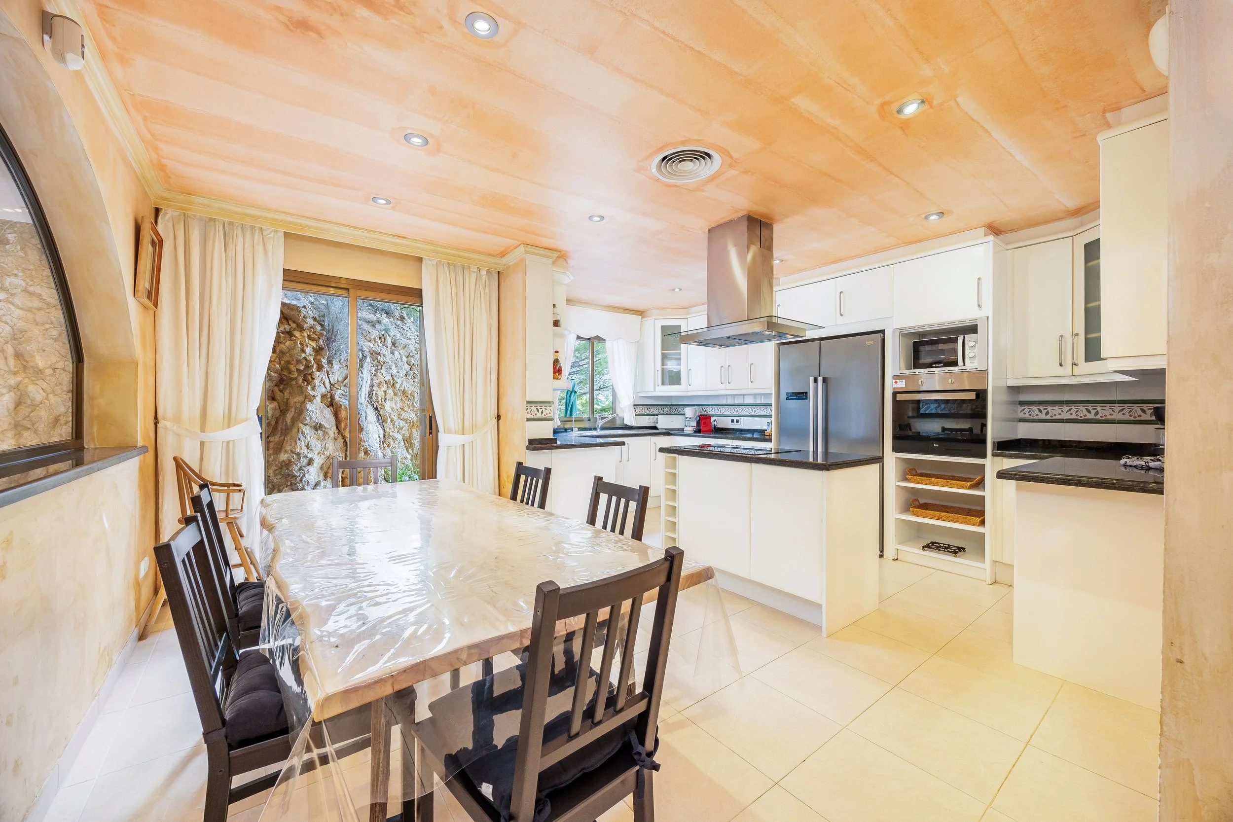 Luxury interior of Villa Cala Llamp Mallorca with modern design, natural light and sea views real estate photography