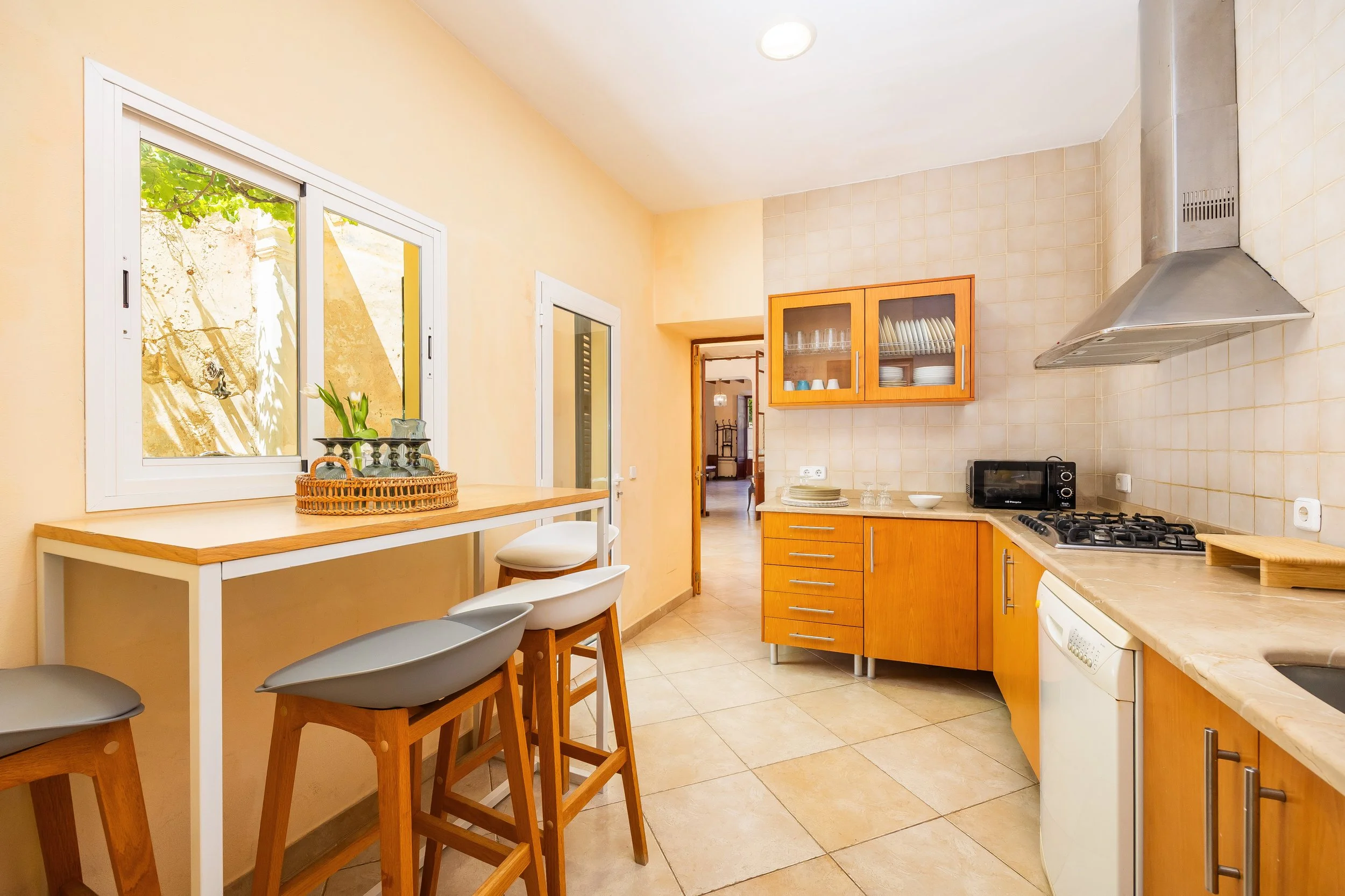 Historic interior of traditional house in Felanitx Mallorca with natural light real estate photography