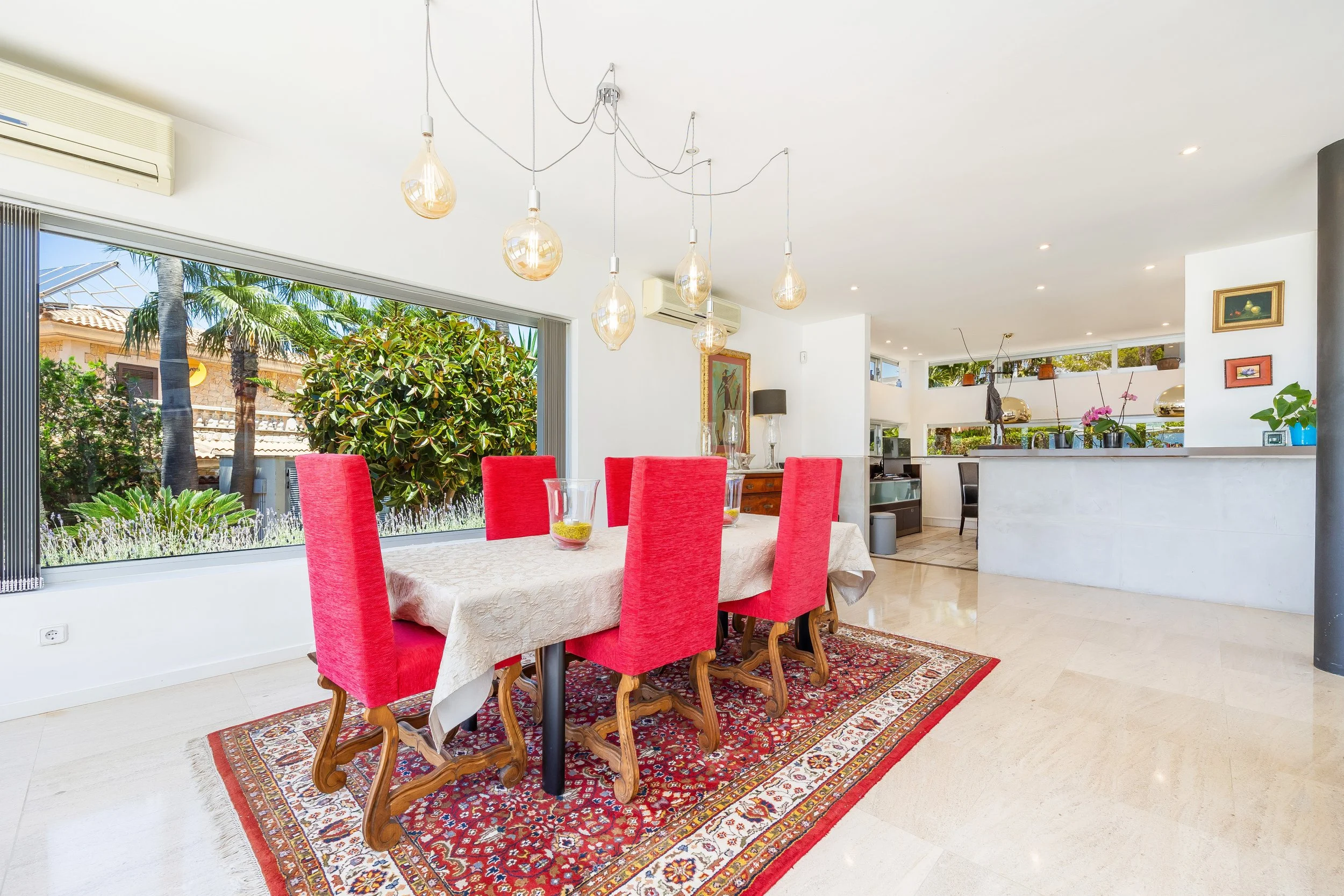 uxury living room interior real estate photography in Mallorca with natural light