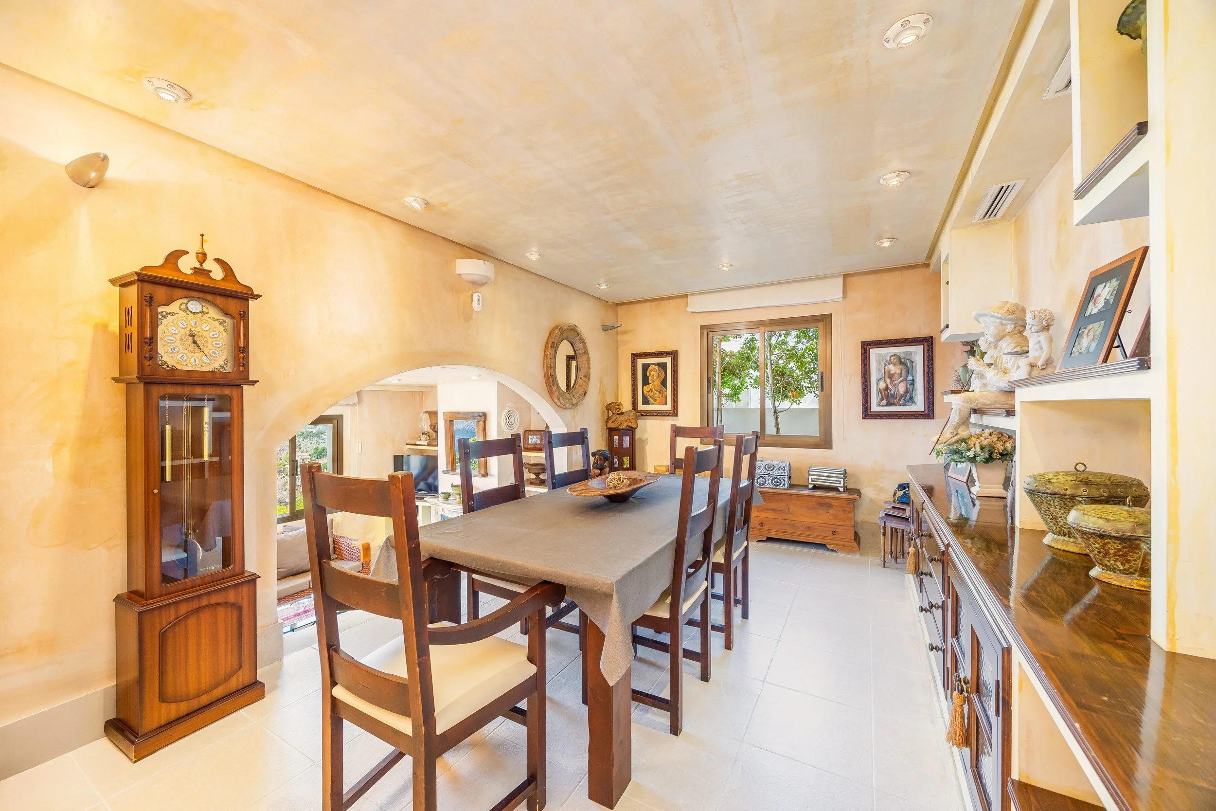 Luxury interior of Villa Cala Llamp Mallorca with modern design, natural light and sea views real estate photography