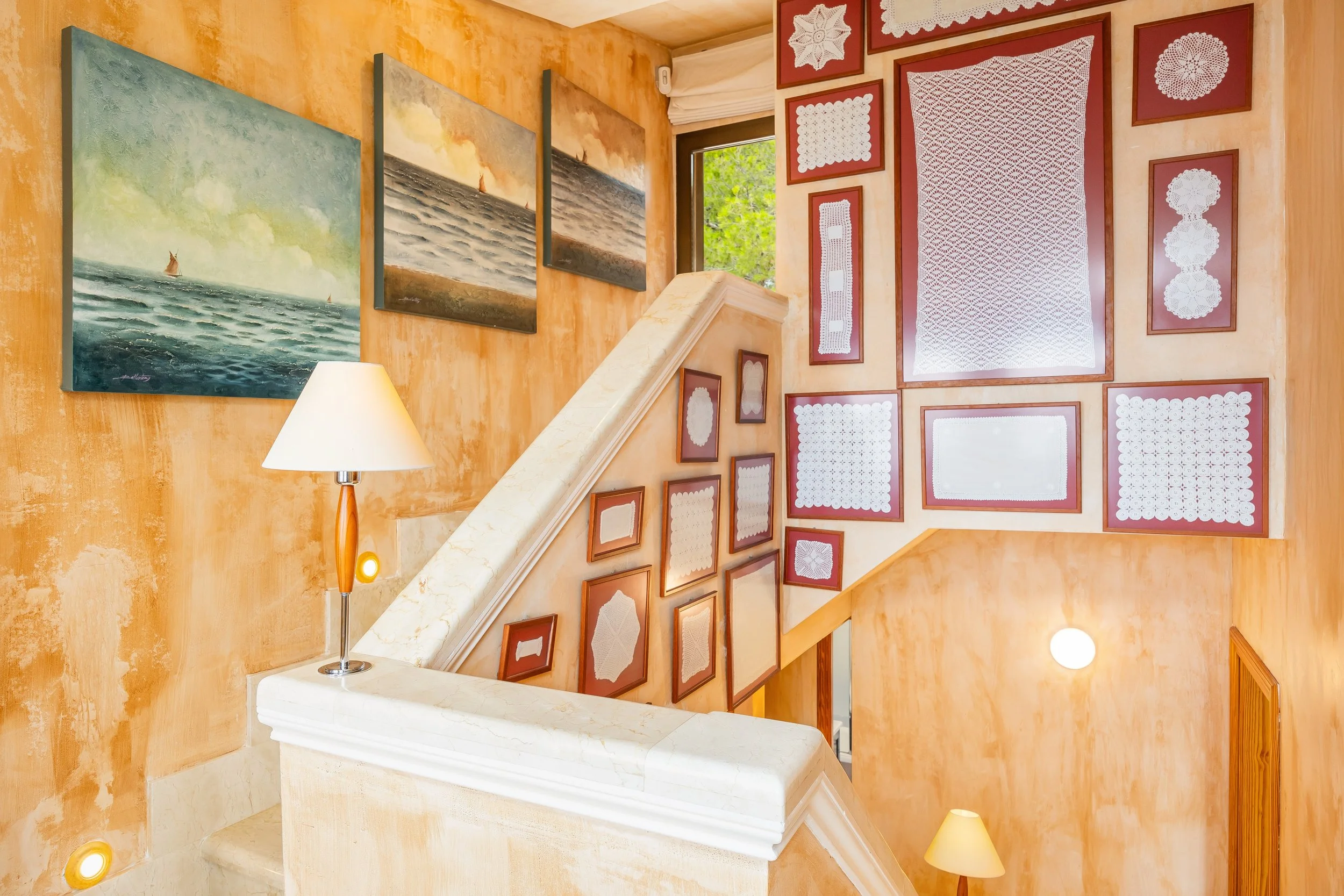 Luxury interior of Villa Cala Llamp Mallorca with modern design, natural light and sea views real estate photography