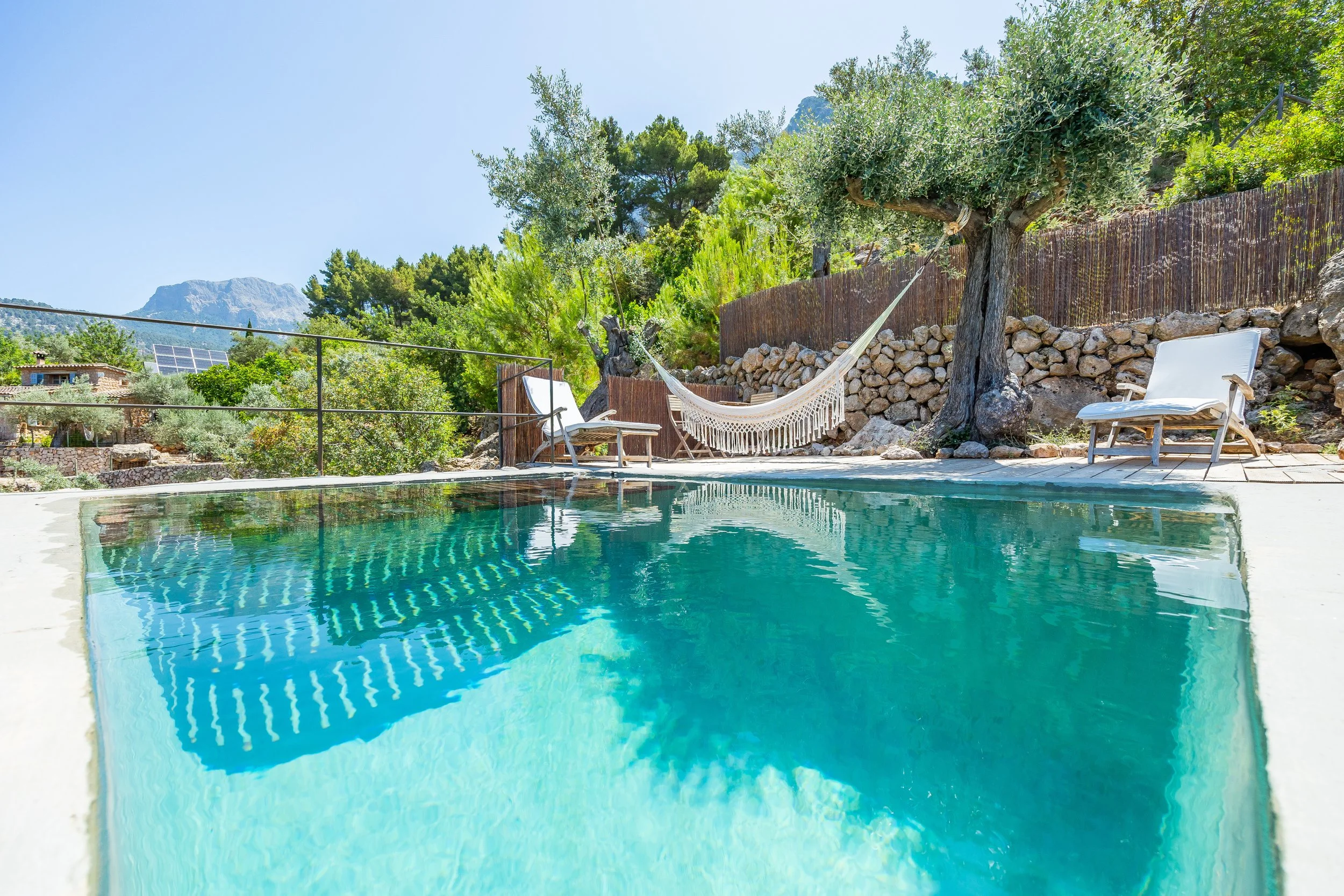 Renovated mountain house near Sóller Mallorca with panoramic views over Sóller valley real estate photography