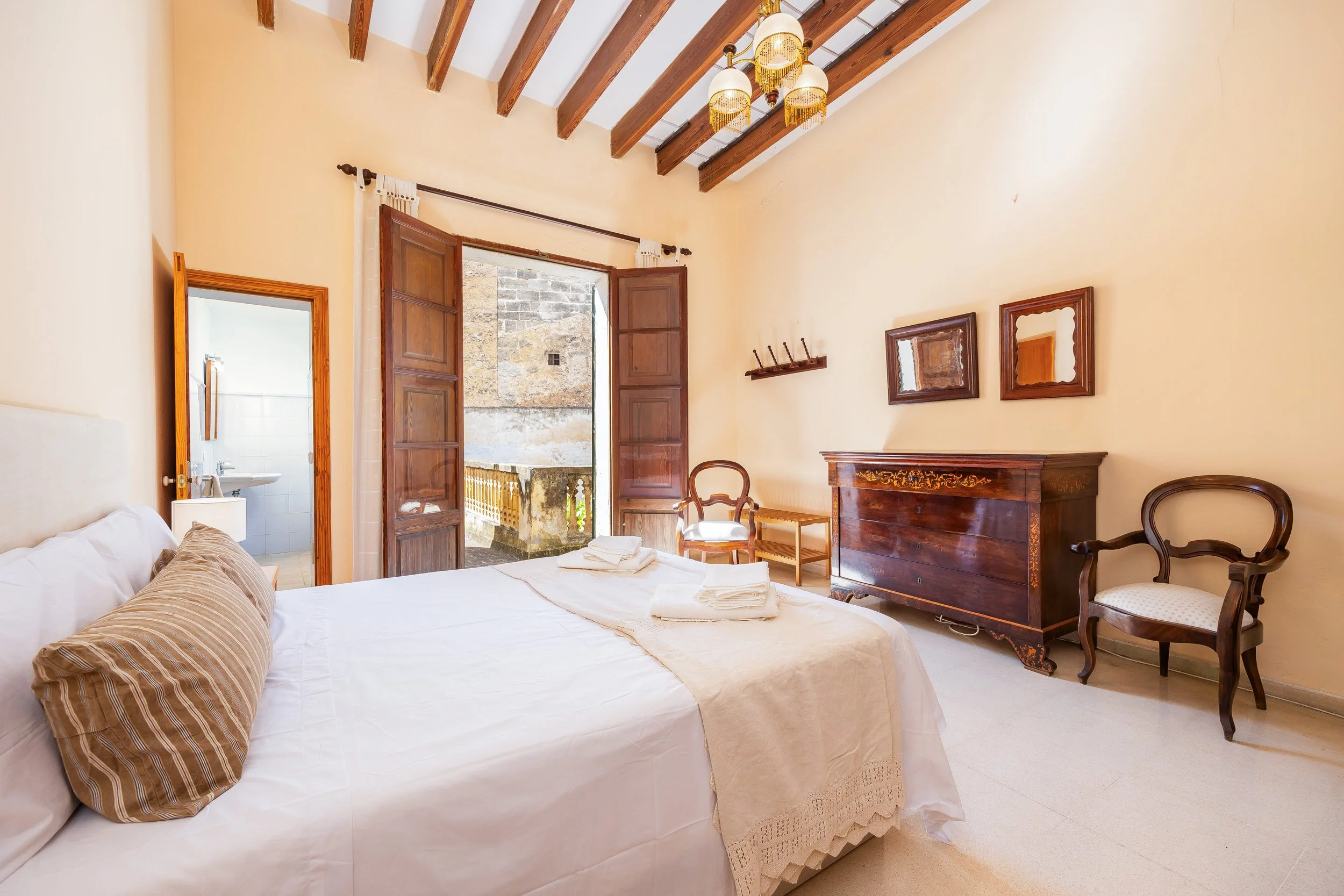Historic interior of traditional house in Felanitx Mallorca with natural light real estate photography