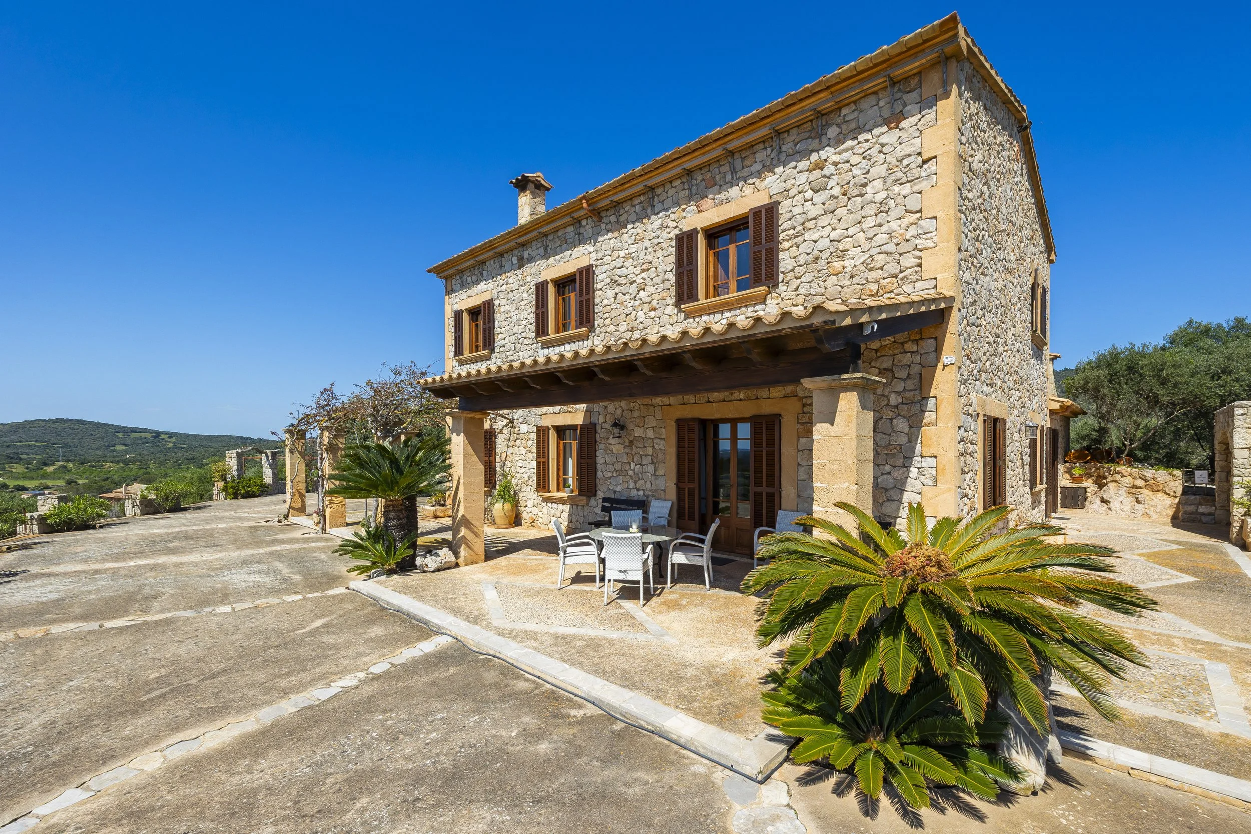 Son Galta Mallorca property with swimming pool and panoramic views over Cala Millor real estate photography