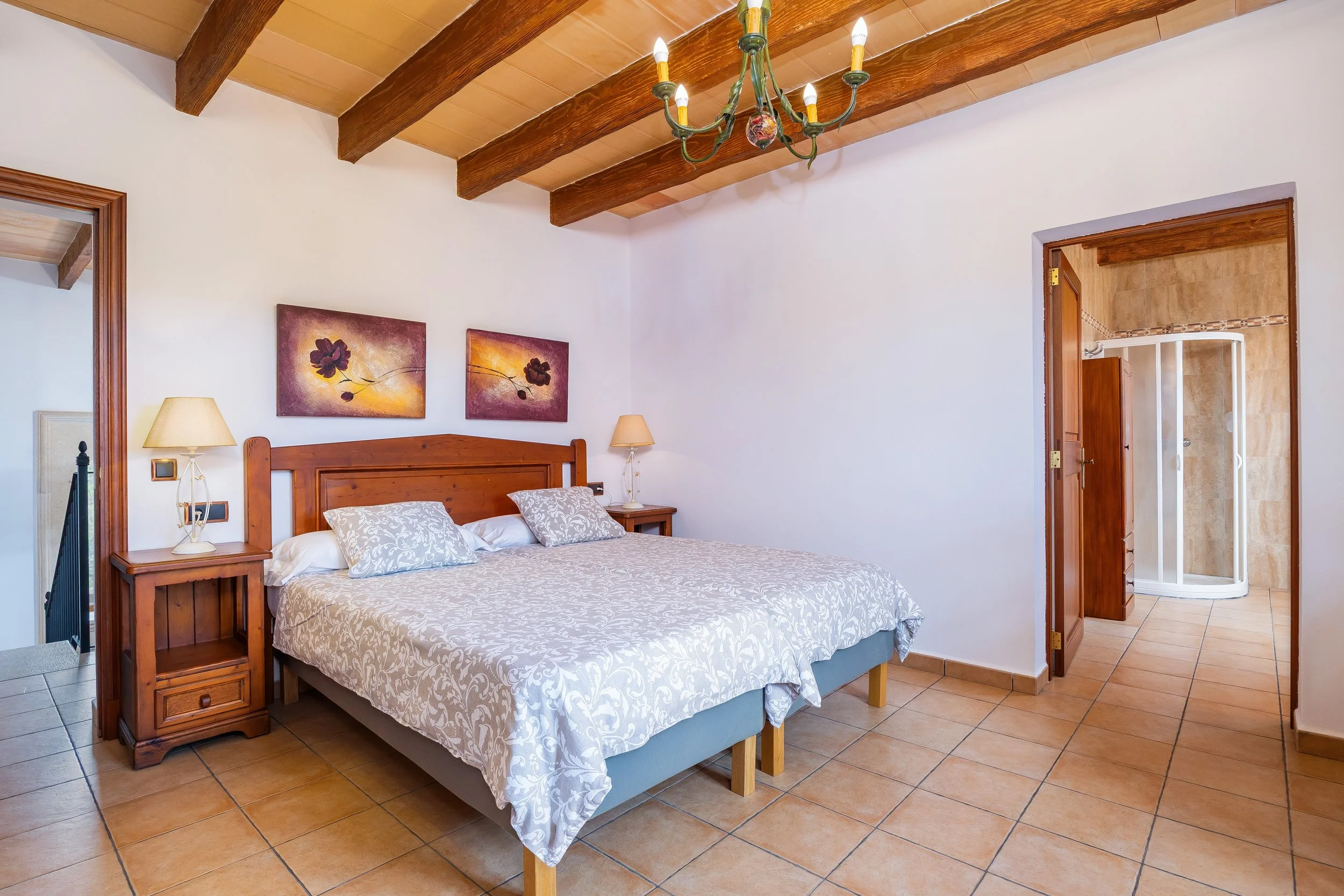 Traditional interior of Cas Cuni Mallorca with rustic architecture and natural light real estate photography