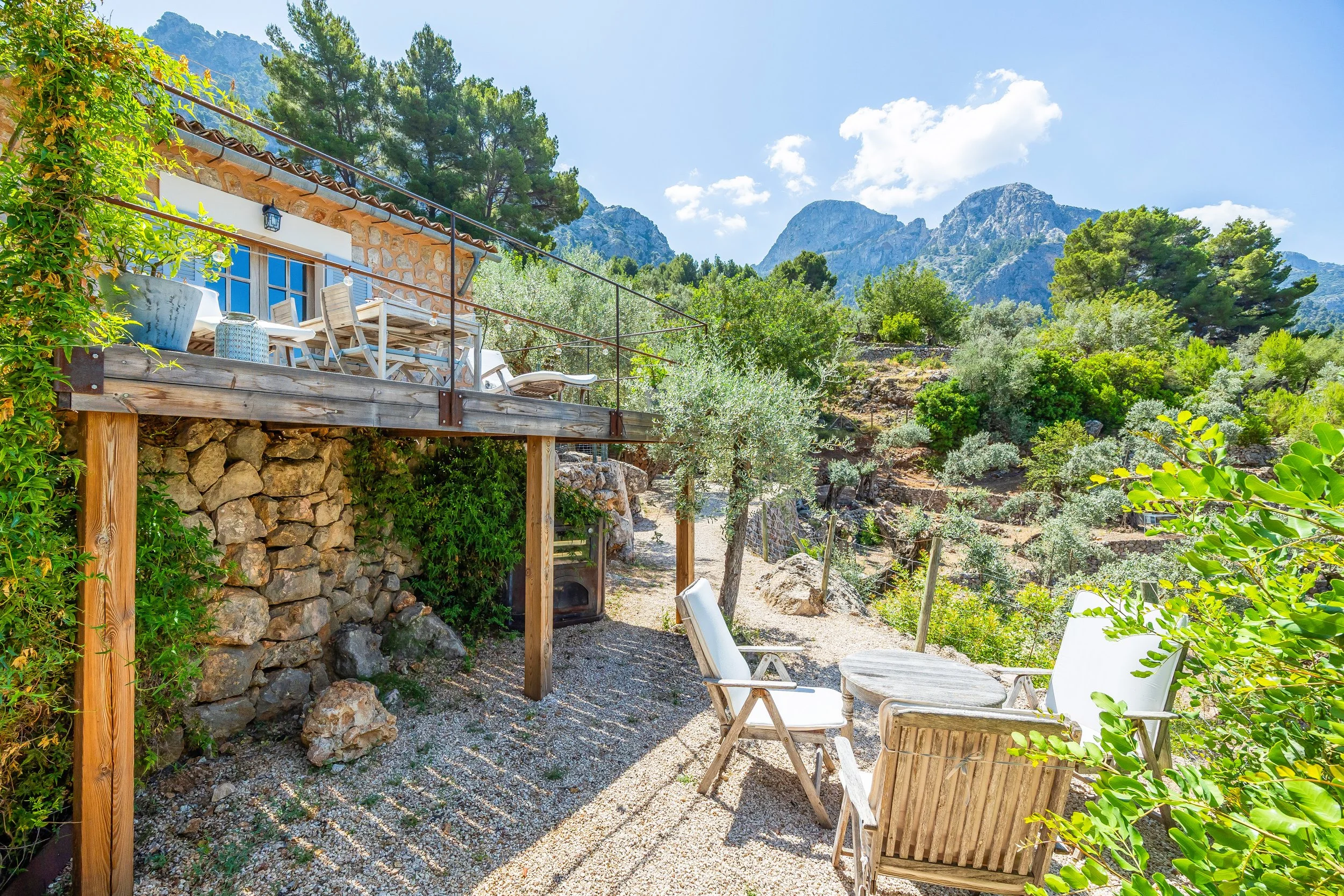 Renovated mountain house near Sóller Mallorca with panoramic views over Sóller valley real estate photography