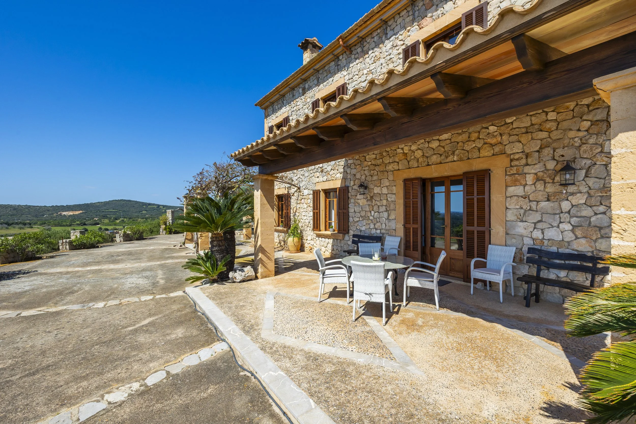 Son Galta Mallorca property with swimming pool and panoramic views over Cala Millor real estate photography