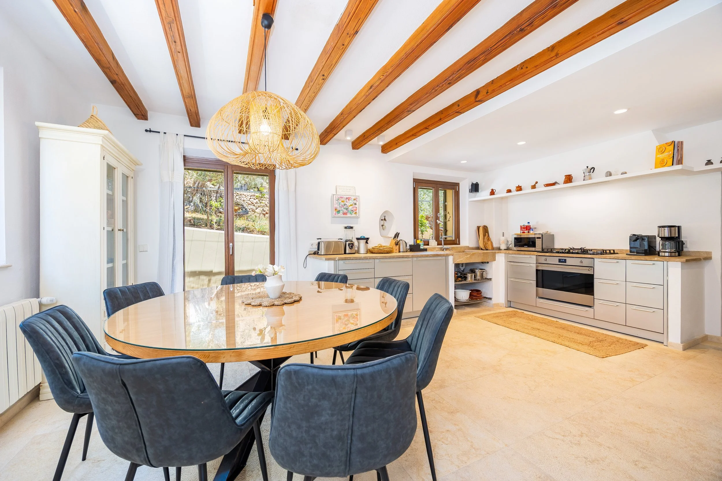 Sa Papaiona Mallorca traditional finca interior with rustic architecture and natural light real estate photography