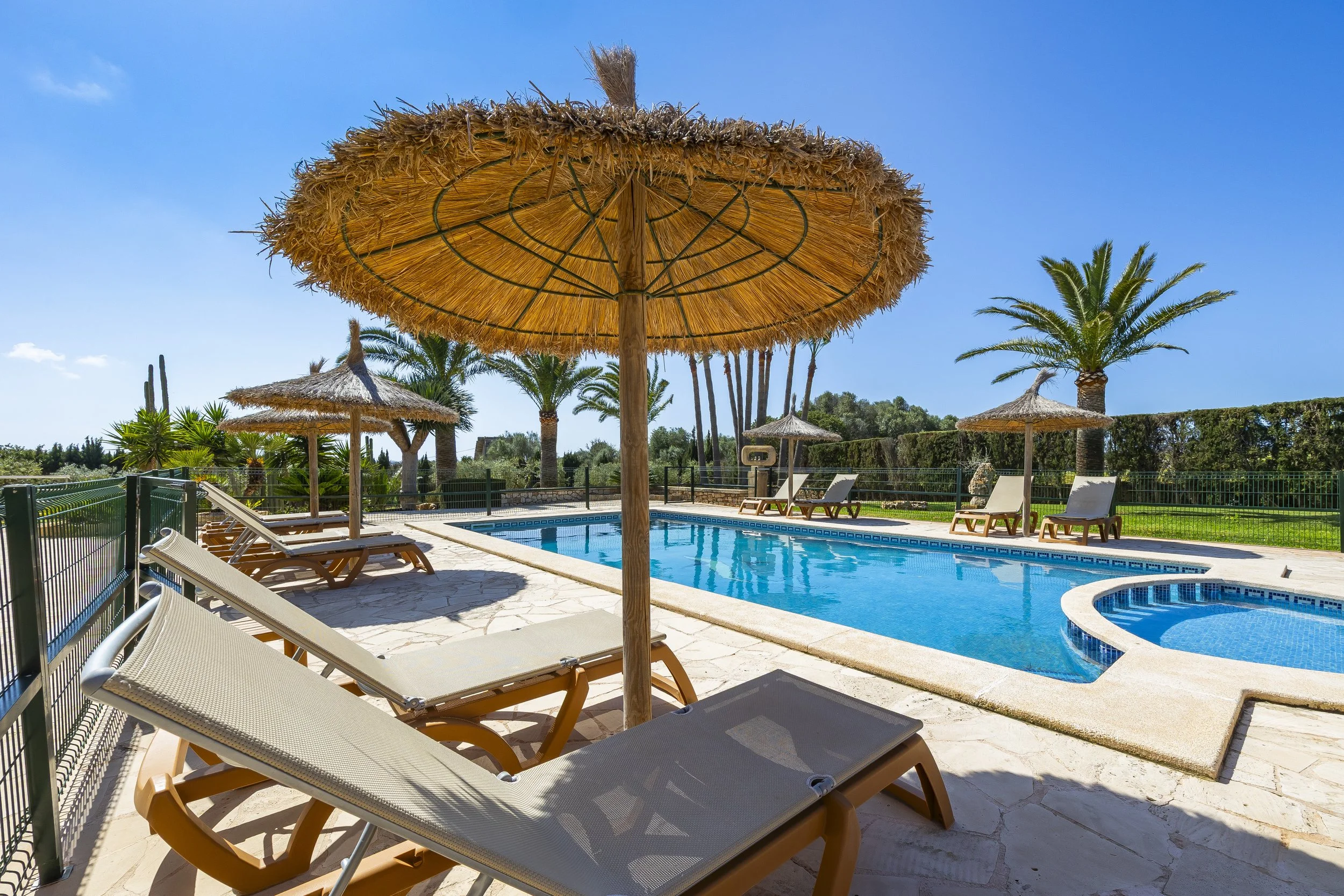Rural house near Ses Salines Mallorca with swimming pool, garden and natural surroundings real estate photography