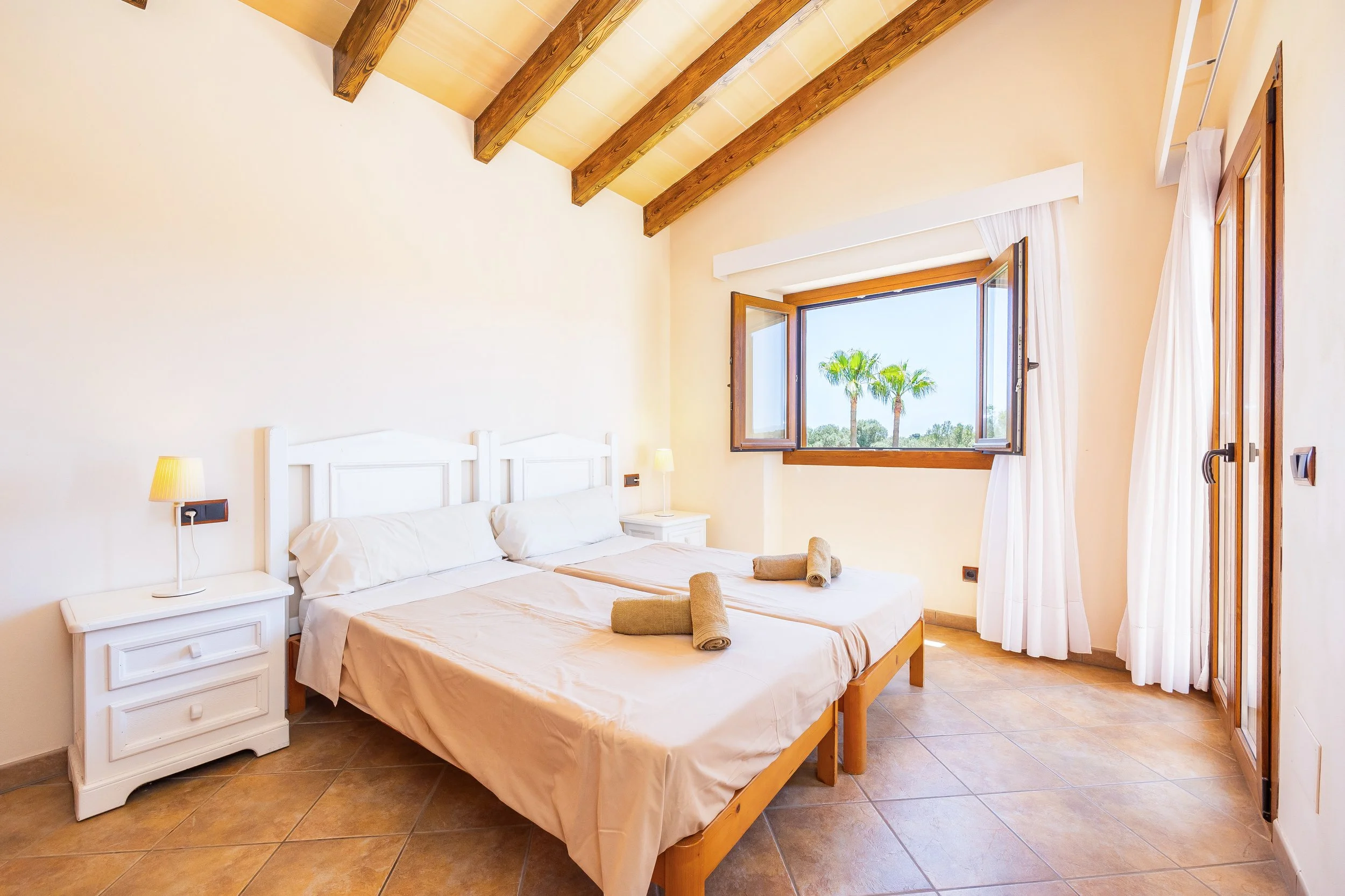 Rural house interior near Ses Salines Mallorca with natural light and Mediterranean style real estate photography