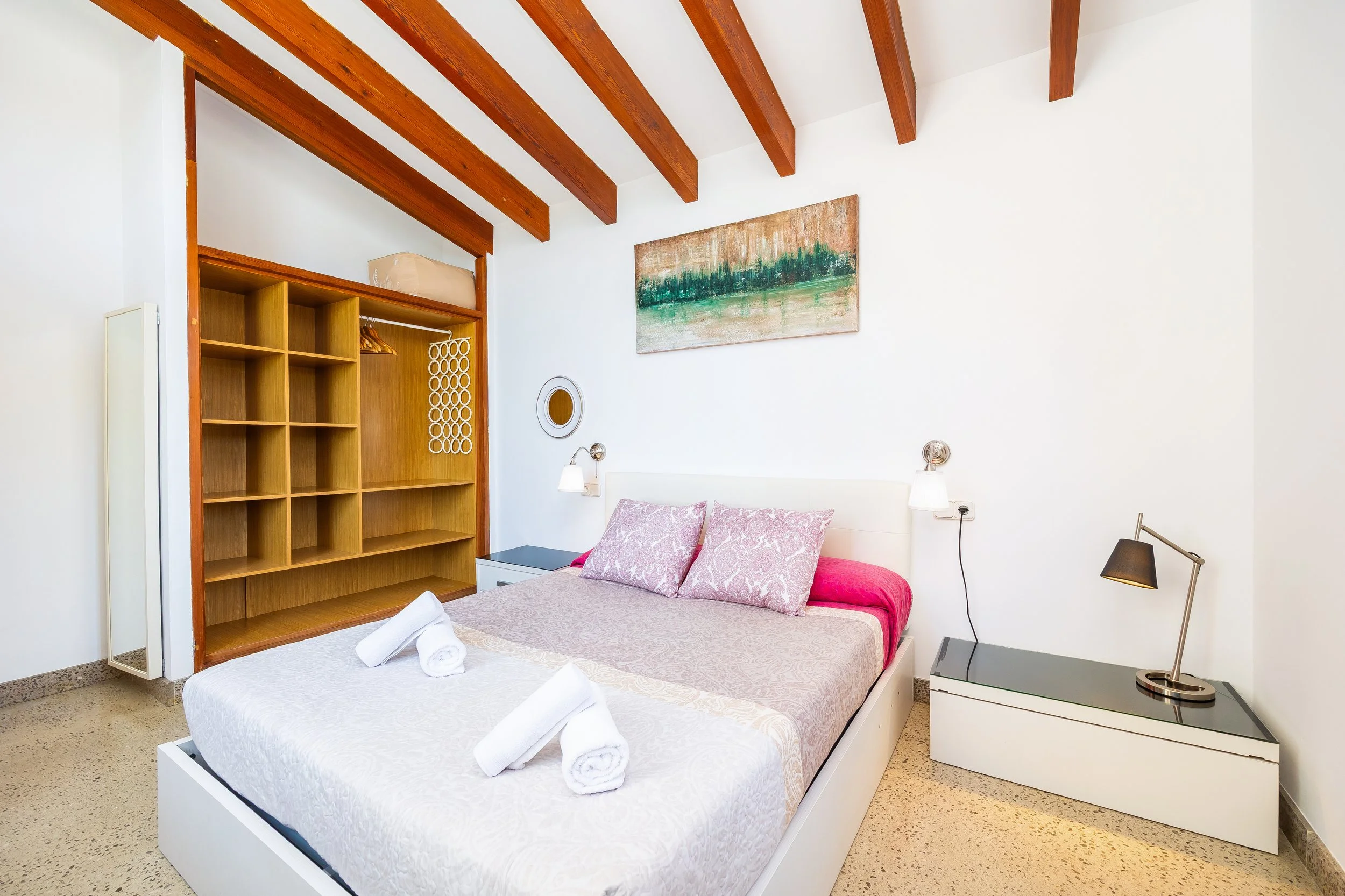 Mallorcan house interior near Artà with rustic architecture and natural light real estate photography