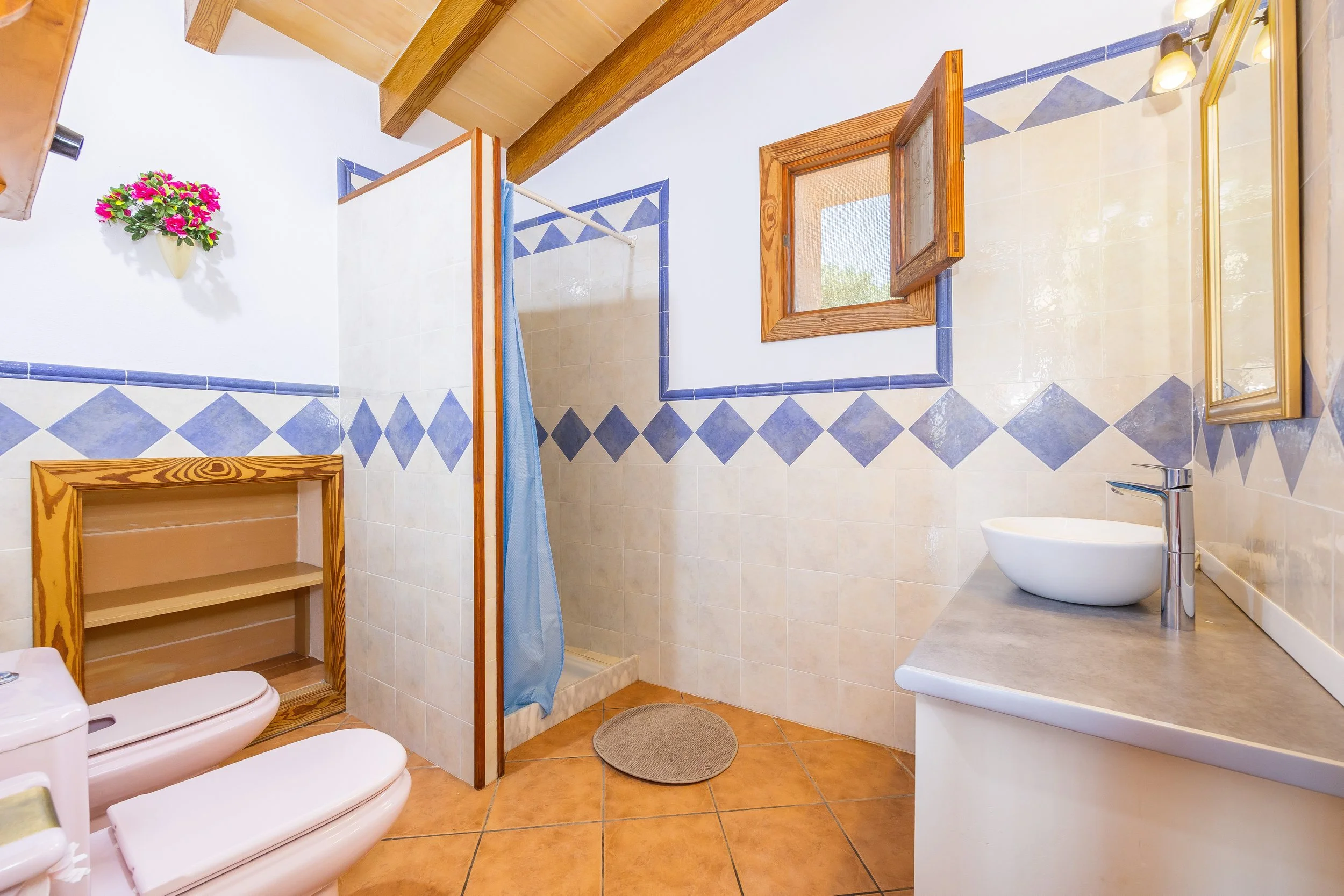 Traditional Mallorcan interior at Can Churi with rustic details and natural light real estate photography