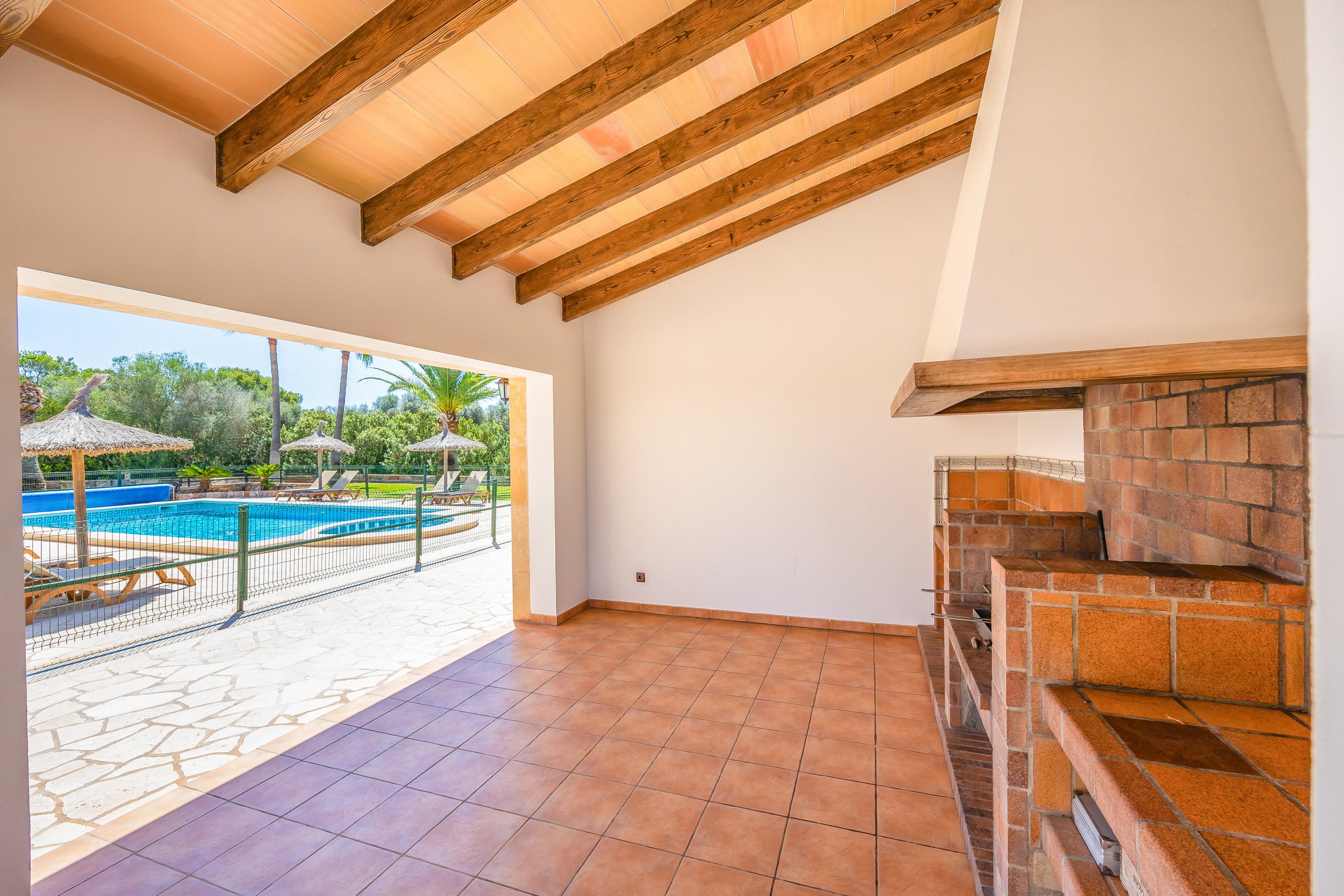 Rural house near Ses Salines Mallorca with swimming pool and Mediterranean countryside real estate photography