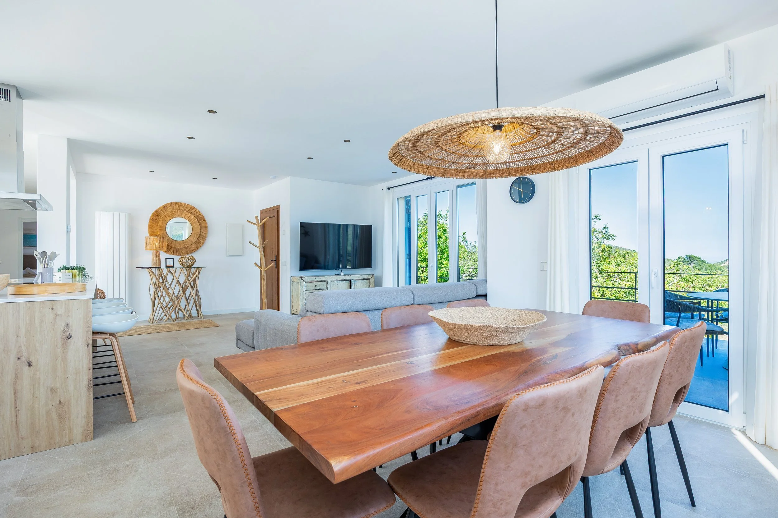 Can Gomez Mallorca renovated countryside interior with natural light and modern rustic style real estate photography