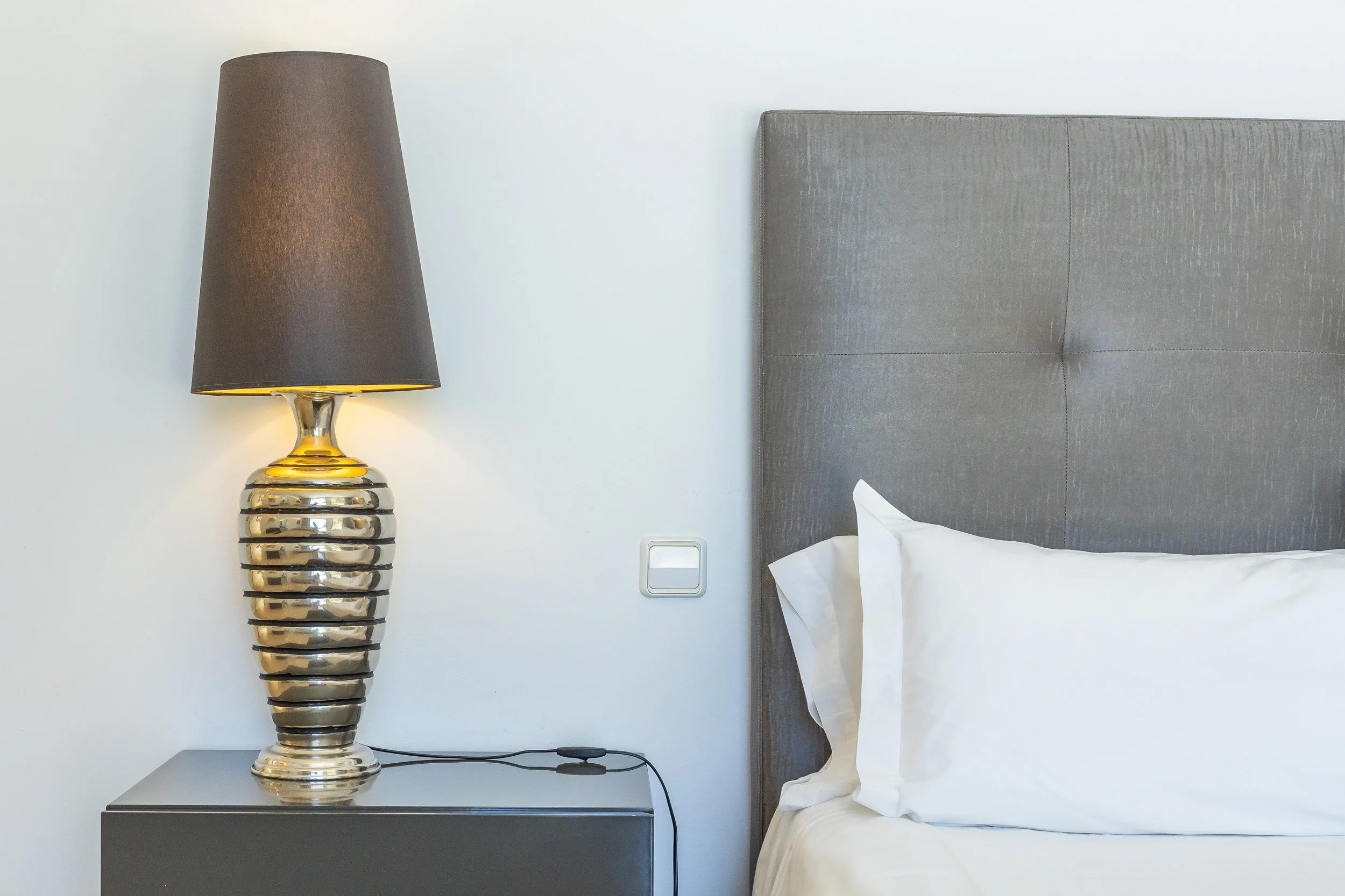 Luxury bedroom interior photography in Mallorca with natural light