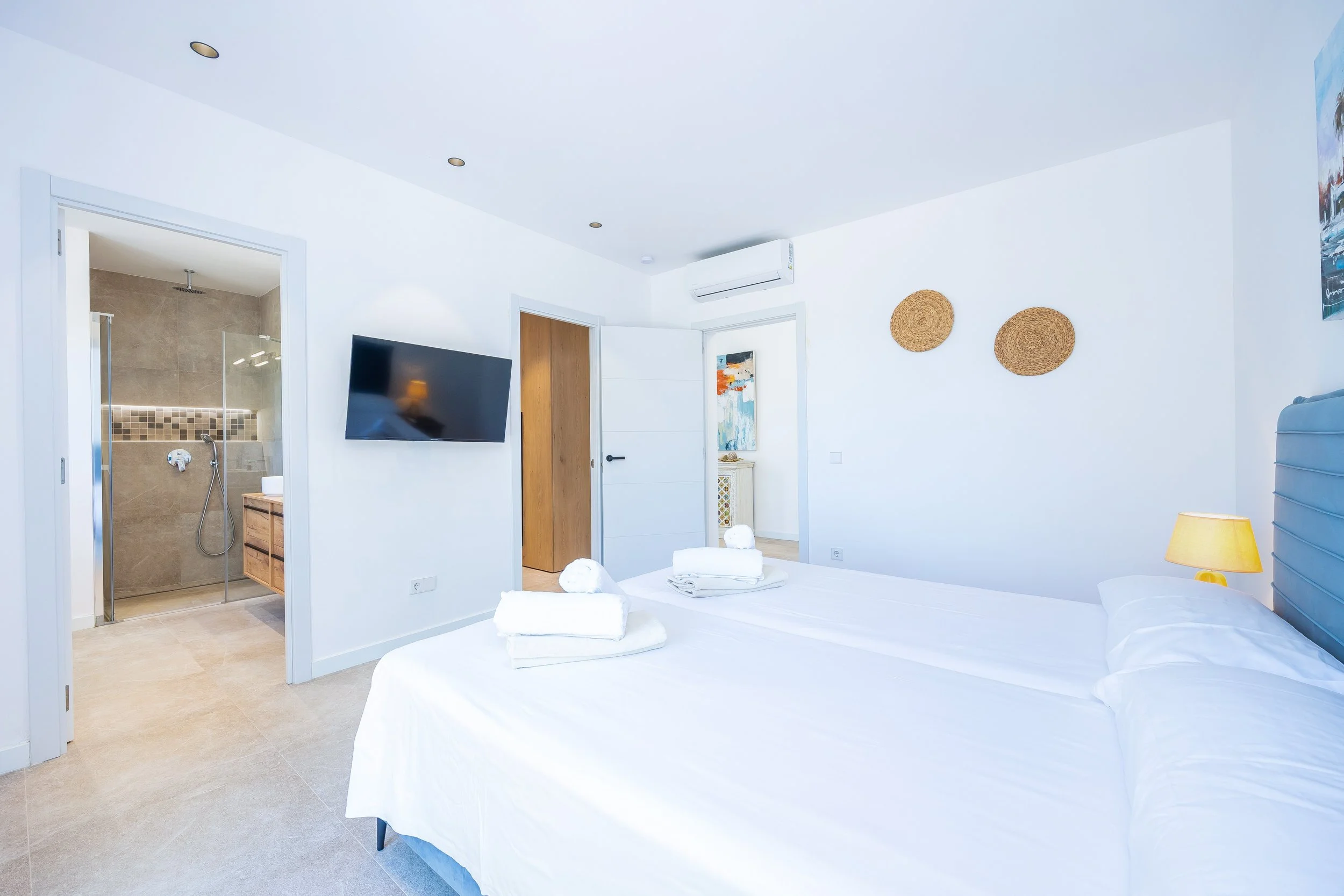Can Gomez Mallorca renovated countryside interior with natural light and modern rustic style real estate photography