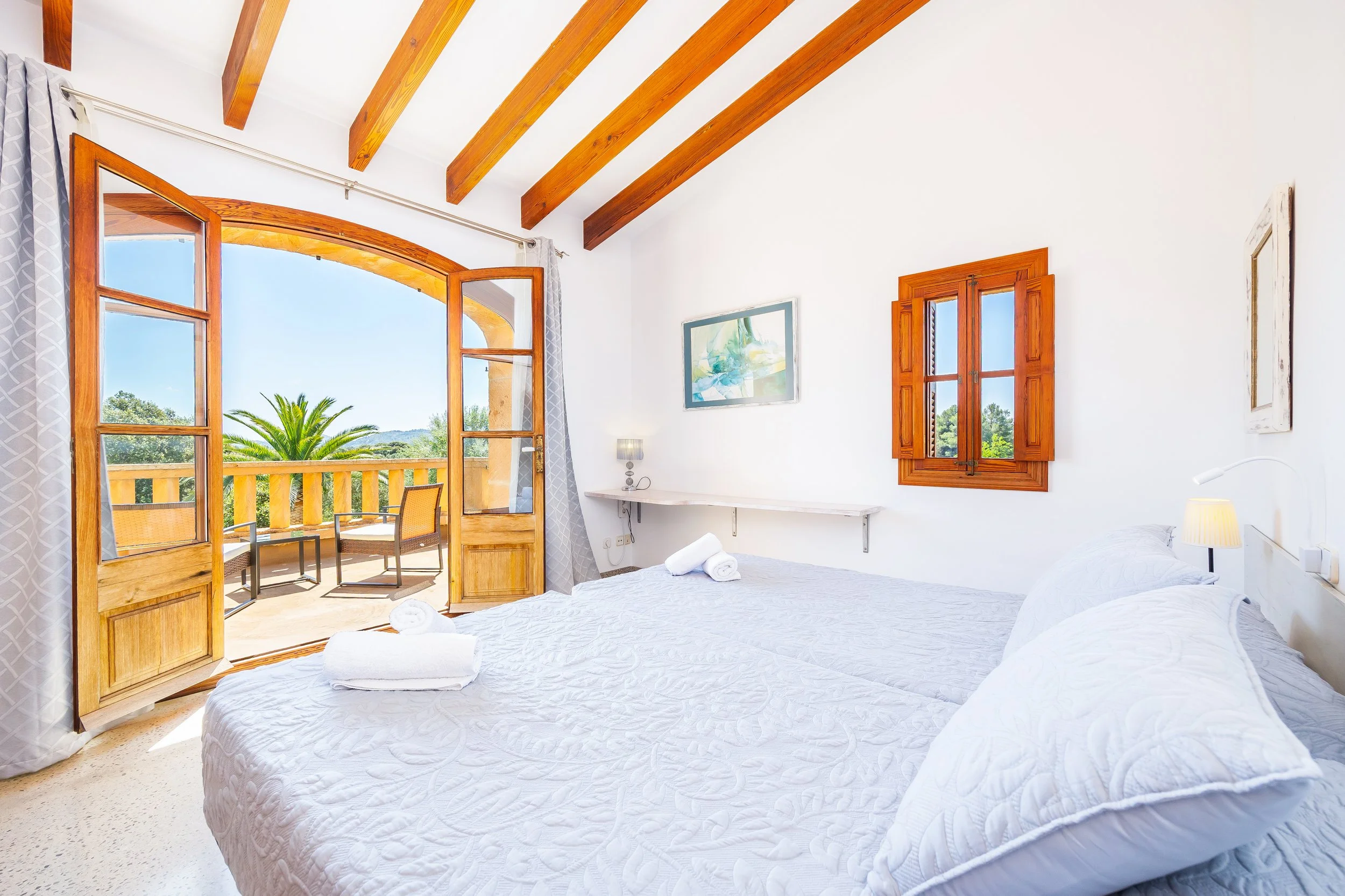 Mallorcan house interior near Artà with rustic architecture and natural light real estate photography