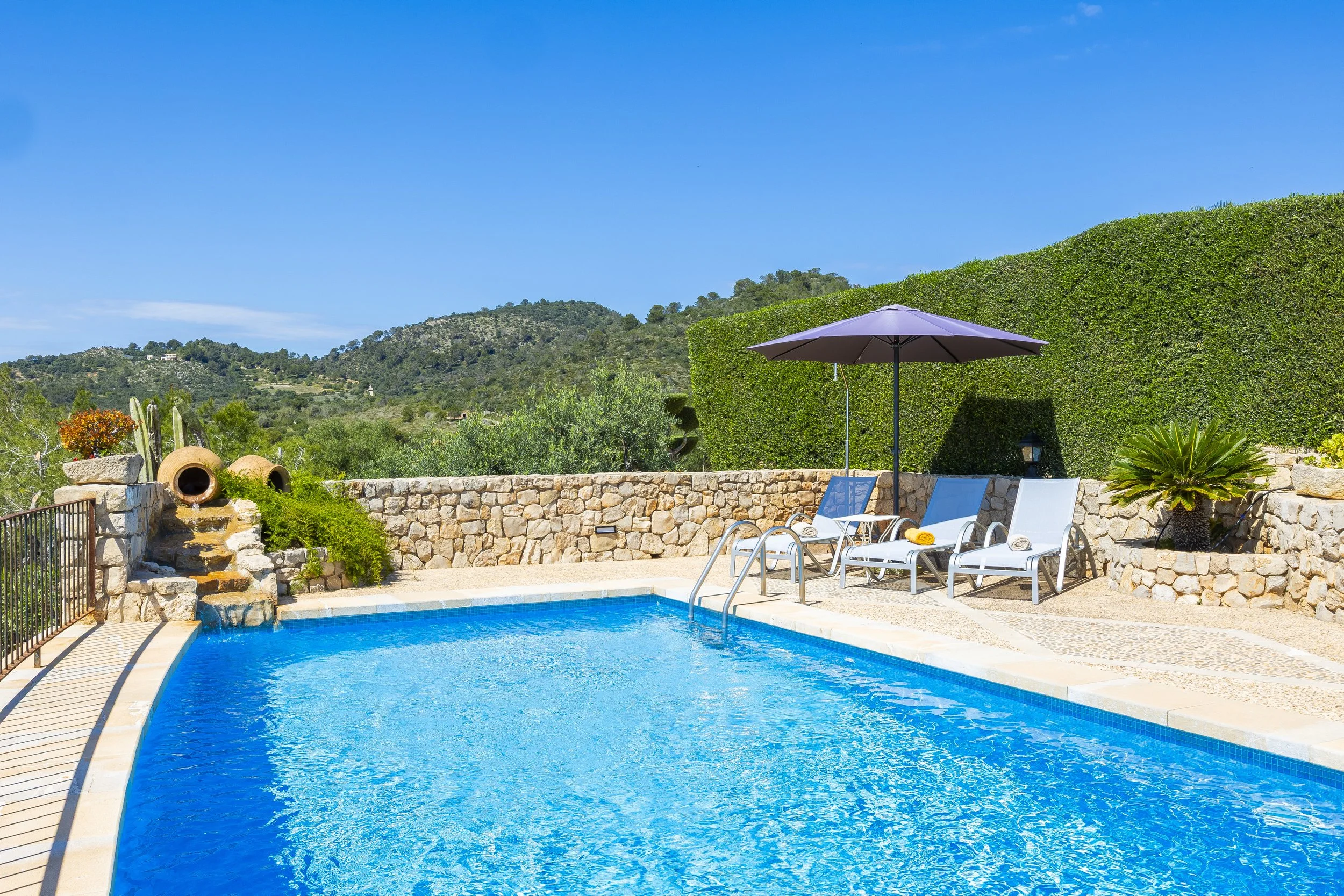 Son Galta Mallorca property with swimming pool and panoramic views over Cala Millor real estate photography